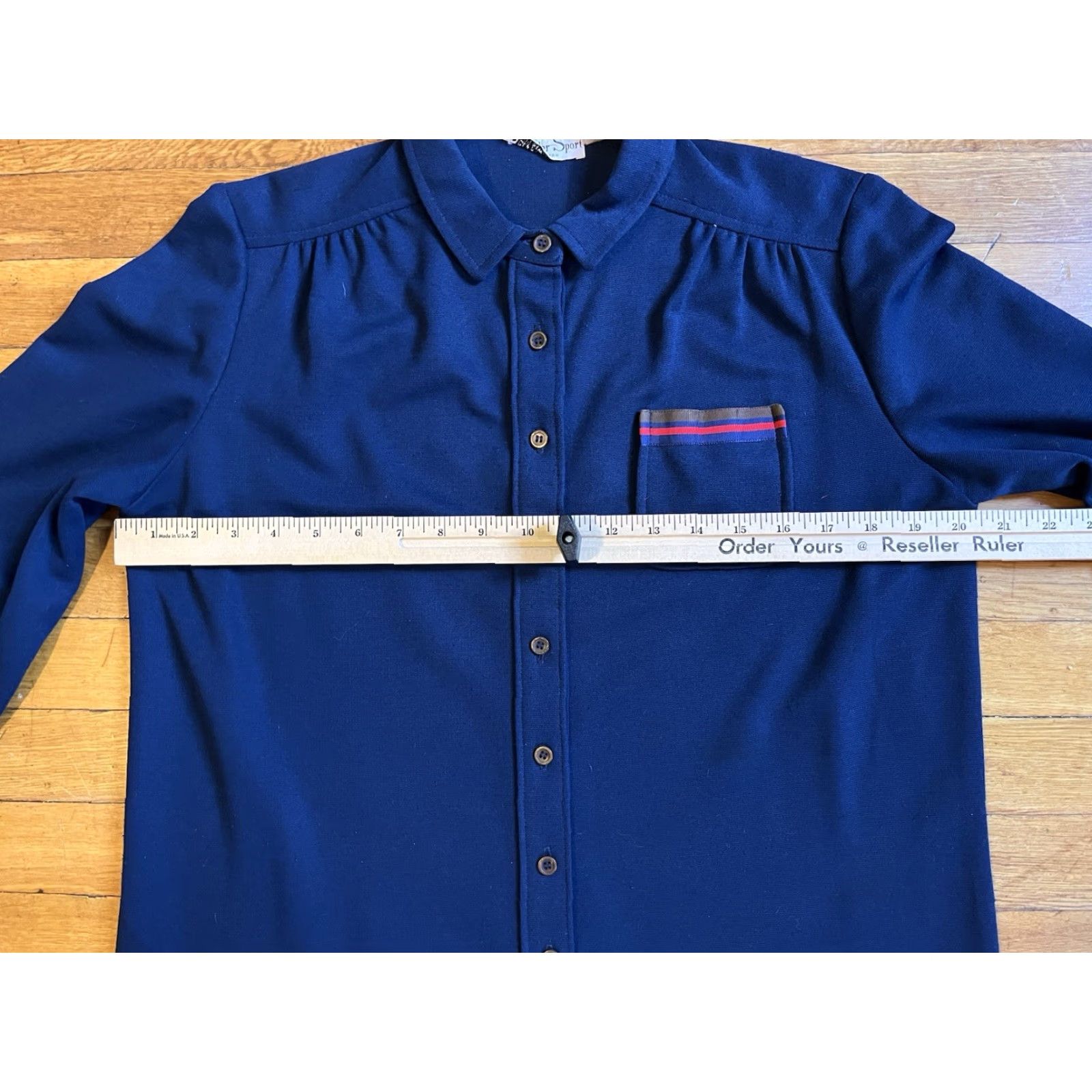 Vintage VINTAGE Schrader Sport New York Shirt Dress Women’s 14 Blue 70s Bohemian Retro Classic Knit Size XL / US 12-14 / IT 48-50 - 7 Thumbnail