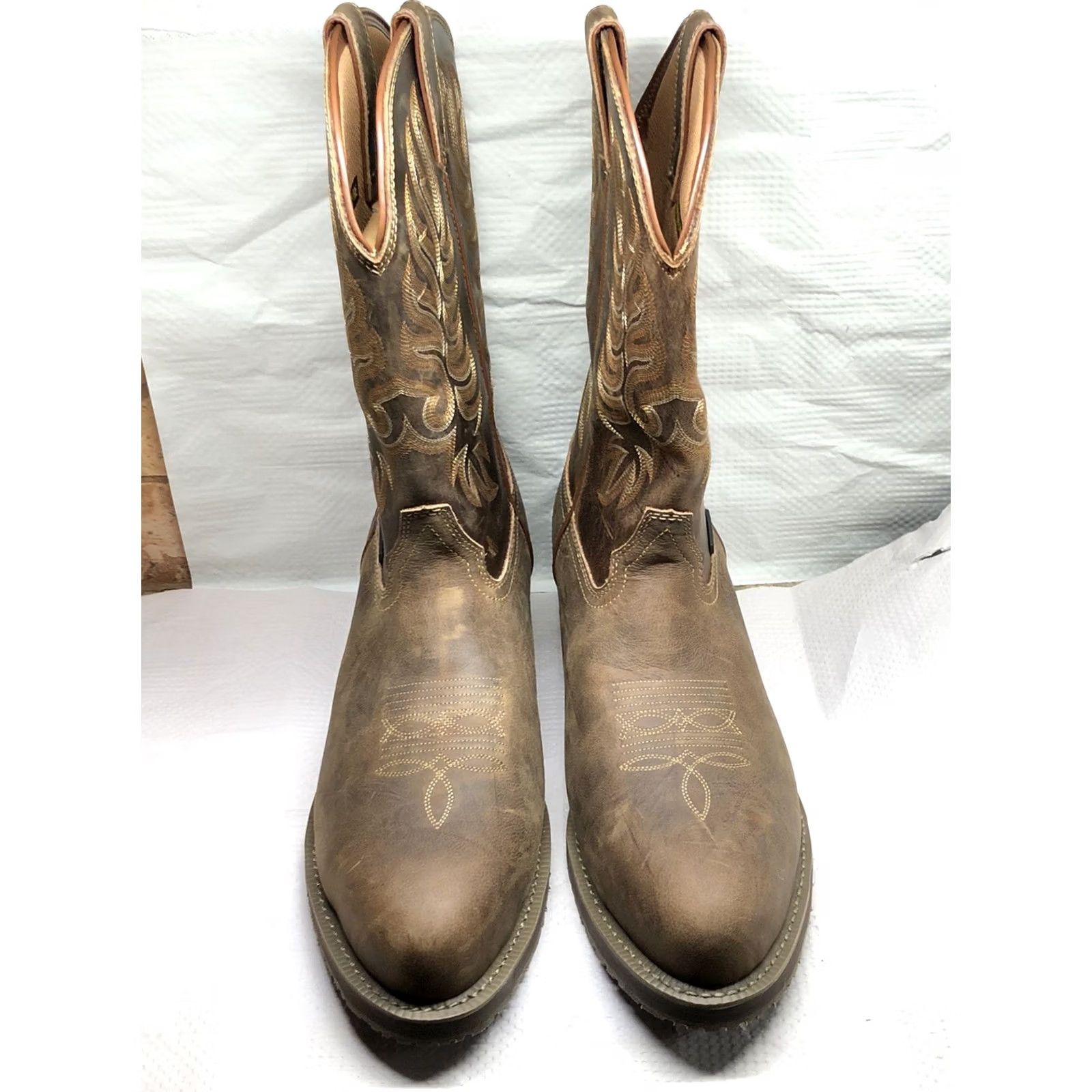 Doublet Double H Garza Mens Work Boots Size 13D Brown Western Waterproof Composite Toe Boot Mens Shoes Work Boots Size US 13 / EU 46 - 4 Thumbnail