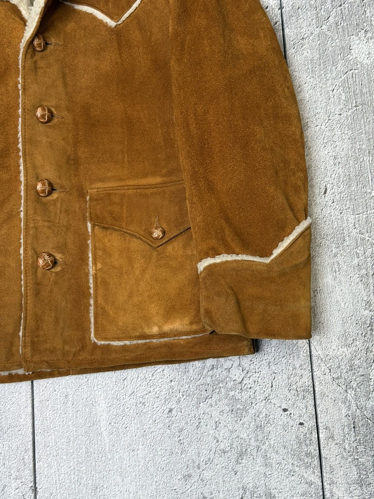 Schott Vintage Schott NYC Western Shearling Suede Leather Jacket Size US L / EU 52-54 / 3 - 10 Thumbnail