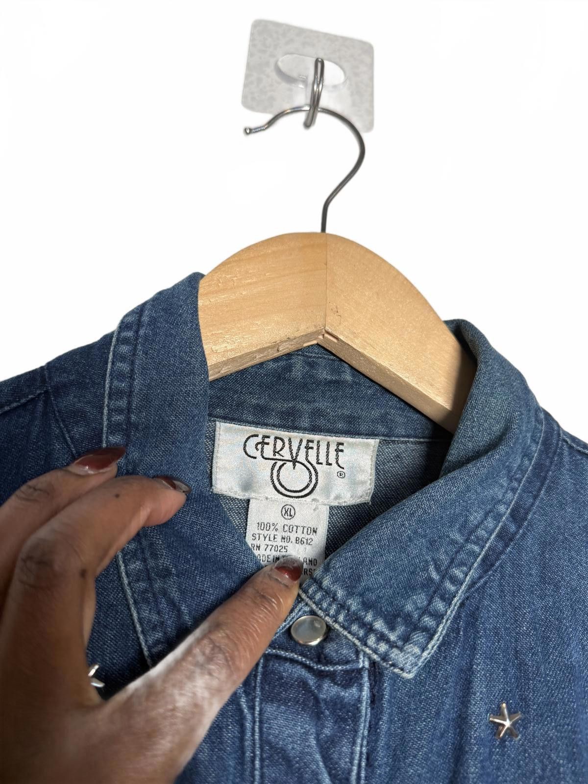 Other Vintage Oversize Denim Jean Studded Button Shirt Size XL / US 12-14 / IT 48-50 - 5 Thumbnail