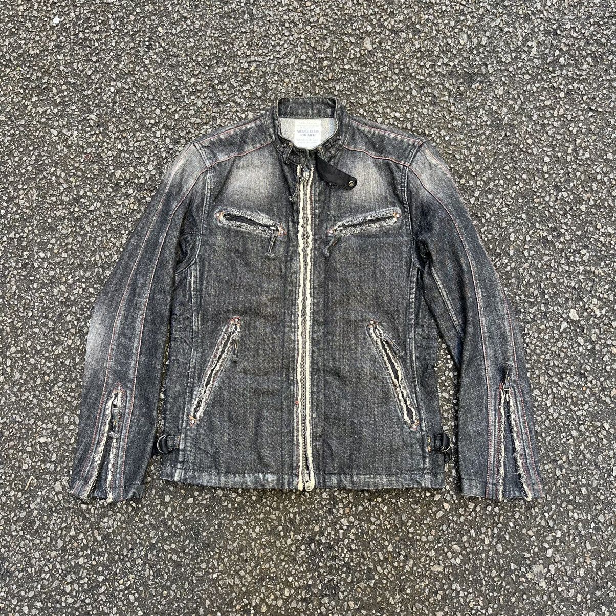Y2K archive Fuga Fake Suede Riders グランジ 14th Addiction × GOSTAR DE FUGA Fuga Waxed Double Zip Faux Fur