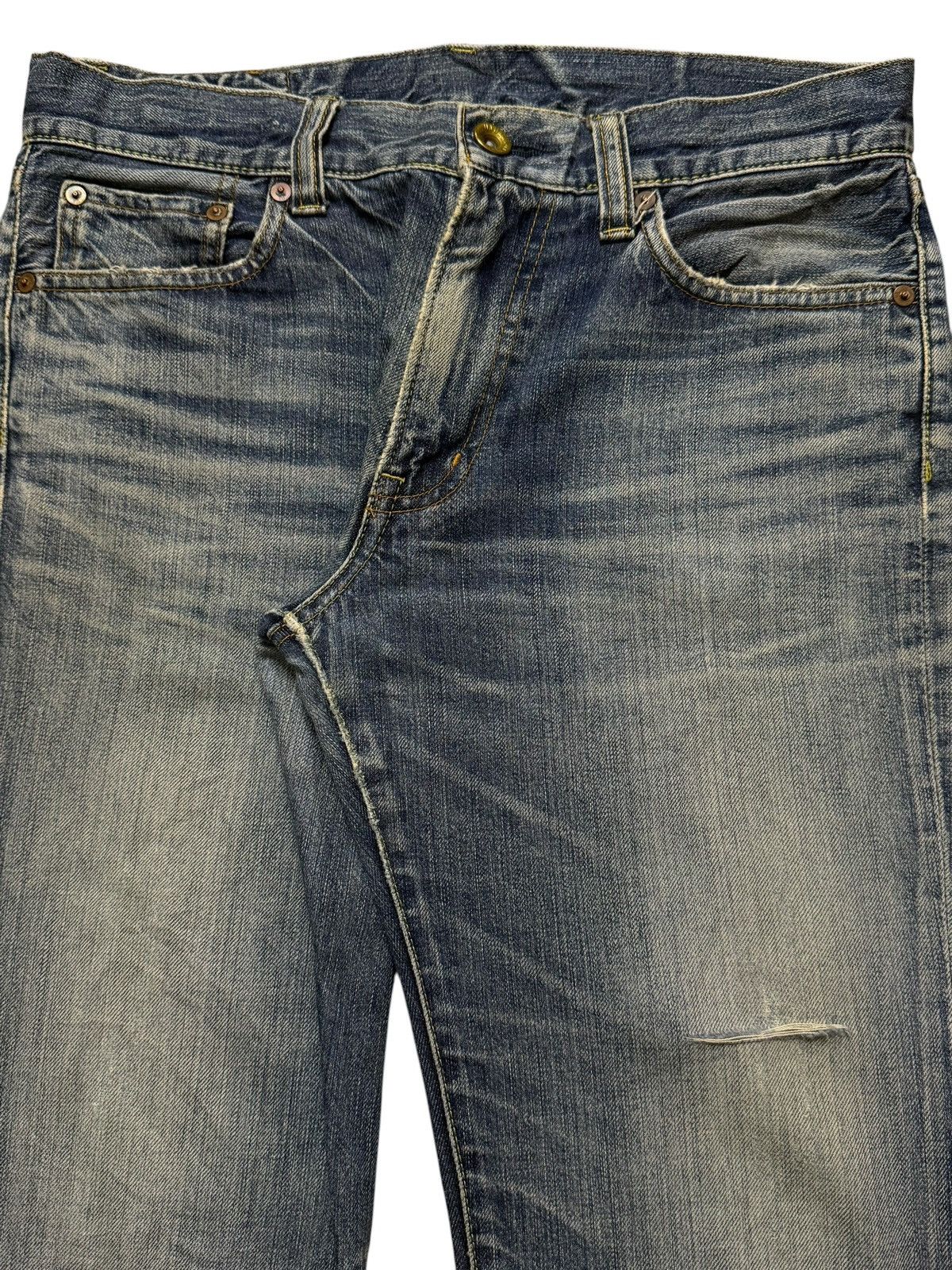 Uniqlo Vintage Y2K Japan Uniqlo Faded Wash Whiskers Straight Loose Size US 32 / EU 48 - 3 Thumbnail