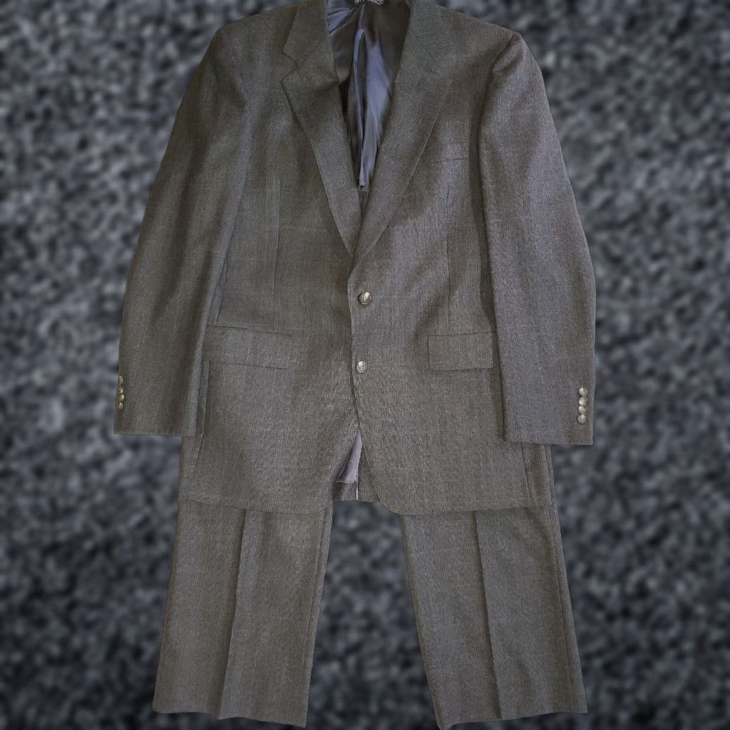 Vintage VINTAGE Austin Reed Signature 2 Piece Suit Mens Sz 42R 36x32 Pleated Gray Check Wool 2 Piece Blazer Classic Suit Mens Size 42R - 1 Thumbnail