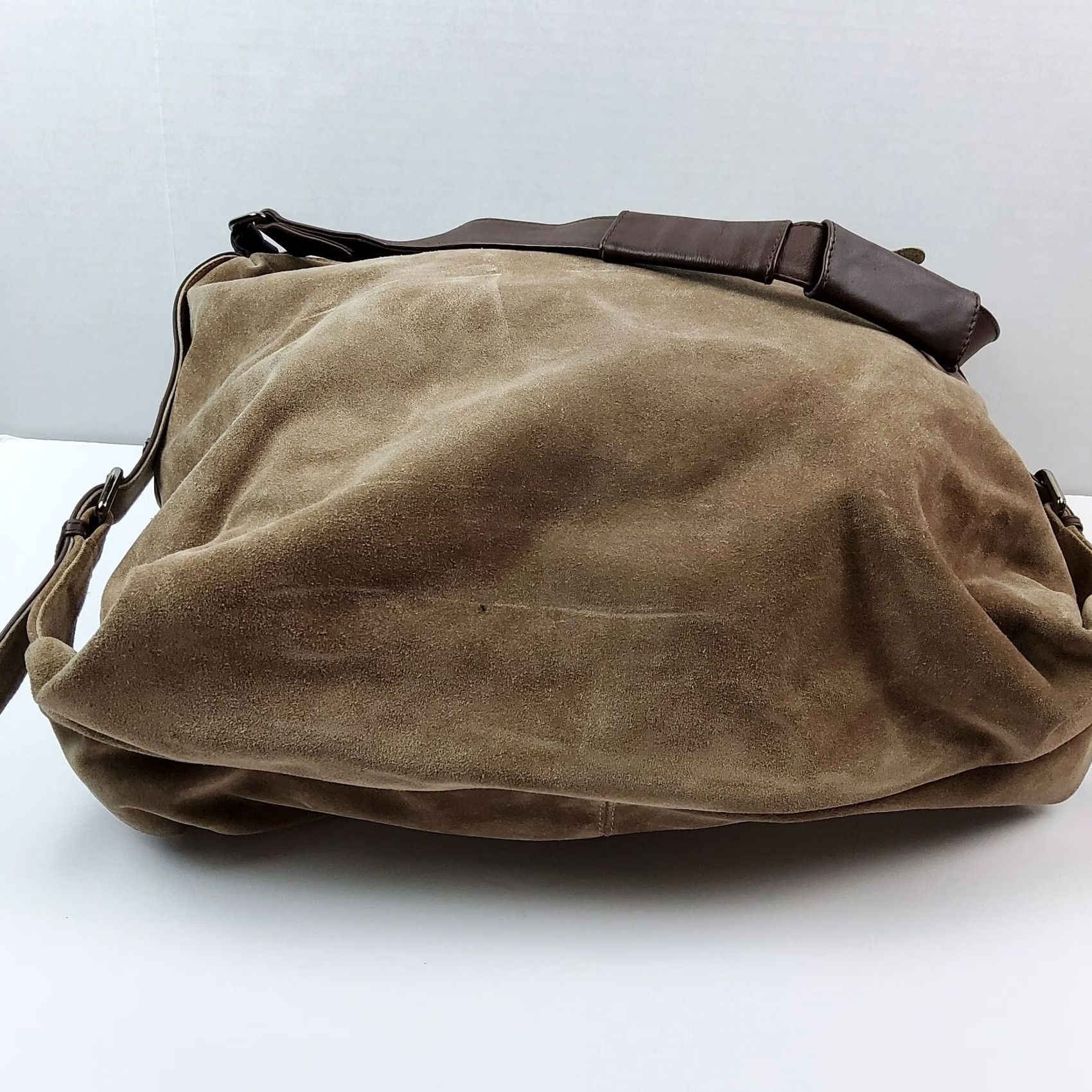 Donald Pliner Donald J Pliner Suede Leather Hobo Bag Purse Women Brown Leather Lining 18x15x5 Size ONE SIZE - 4 Thumbnail