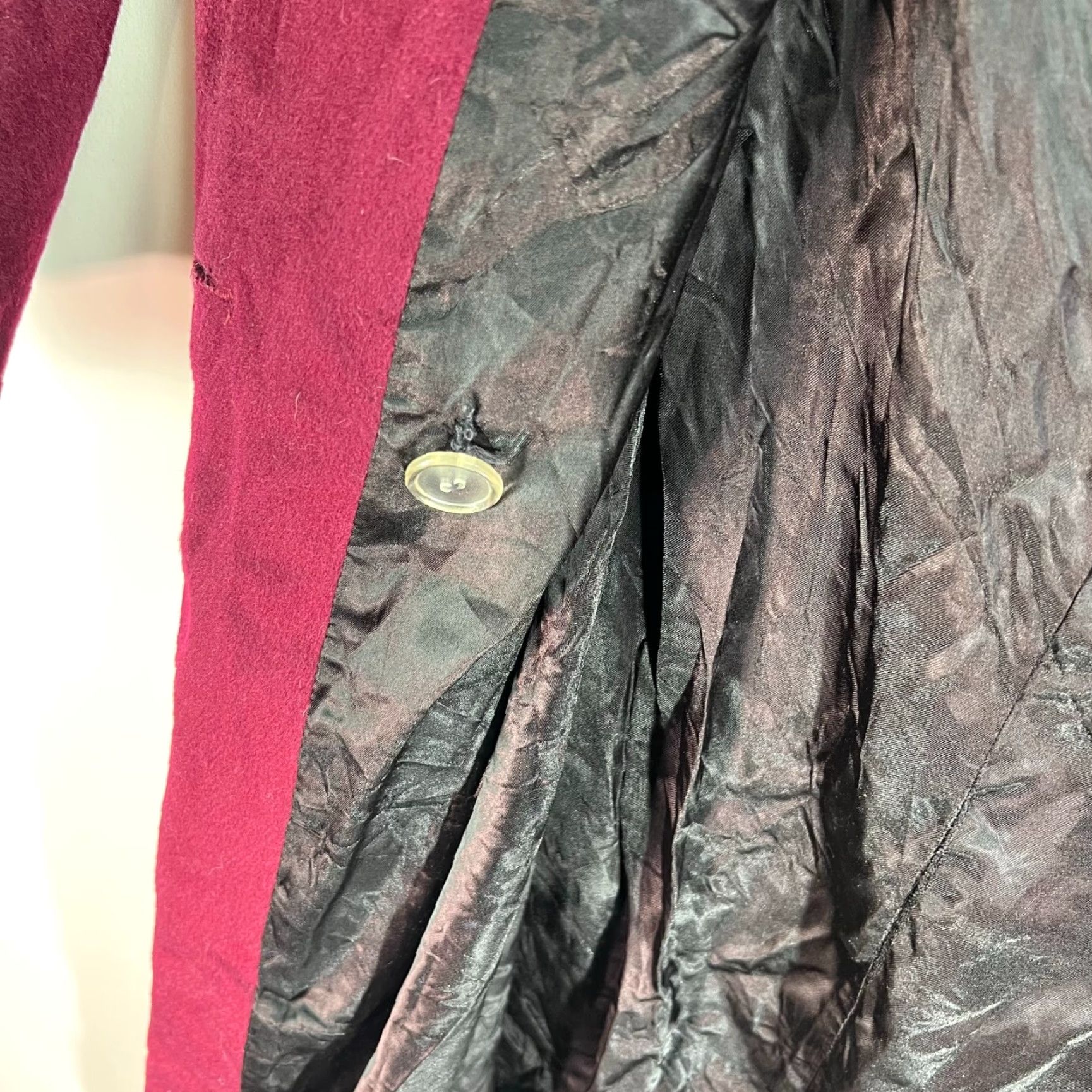 Vintage VINTAGE Donny Brook Wool Blend Pea Coat Faux Fur Trim Long Size 8 Maroon Classic Womens Size M / US 6-8 / IT 42-44 - 5 Thumbnail