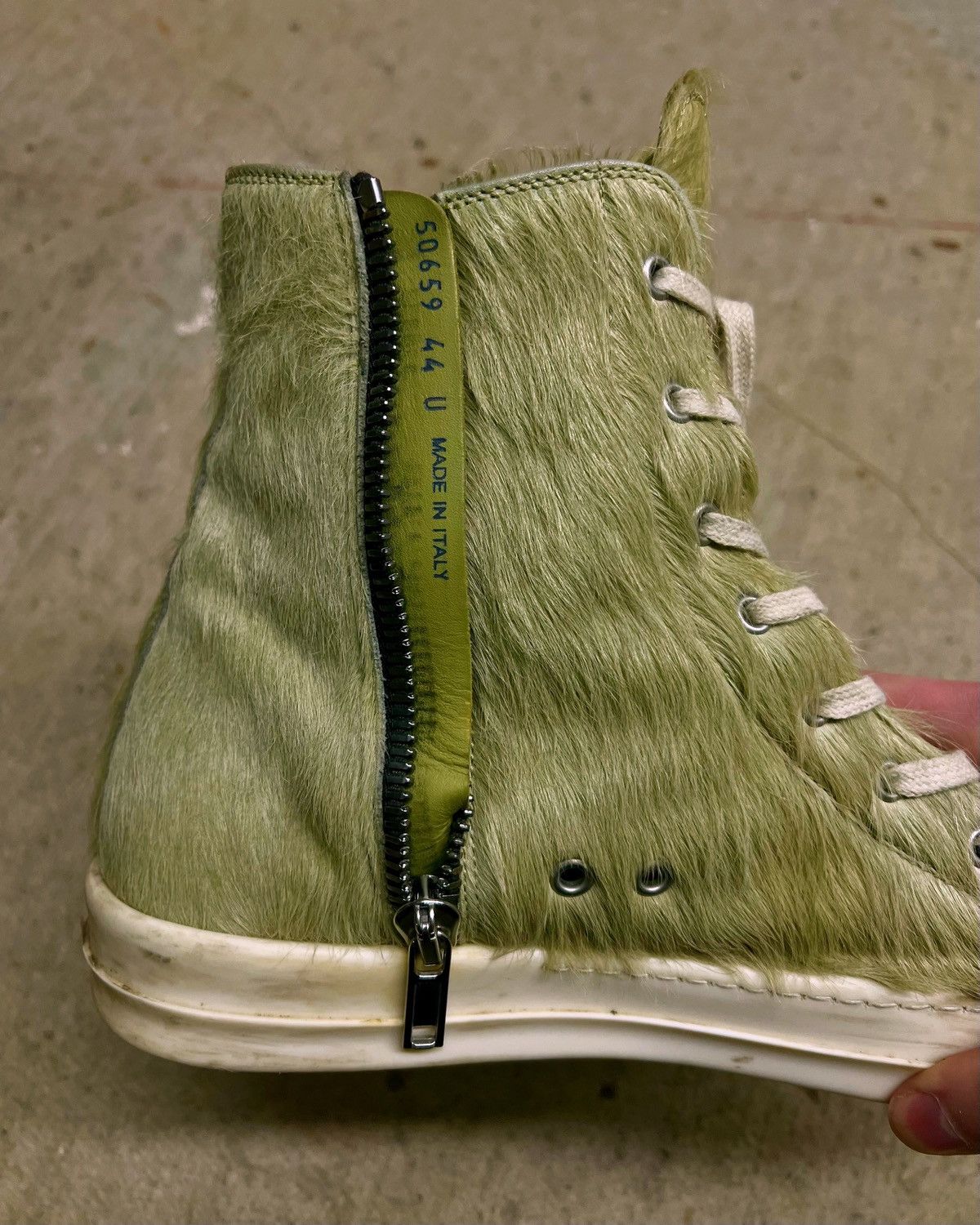 Rick Owens Rick Owen’s Mainline ‘Dirty Acid’ Pony Hair High Ramones Size US 9.5 / EU 42-43 - 5 Thumbnail