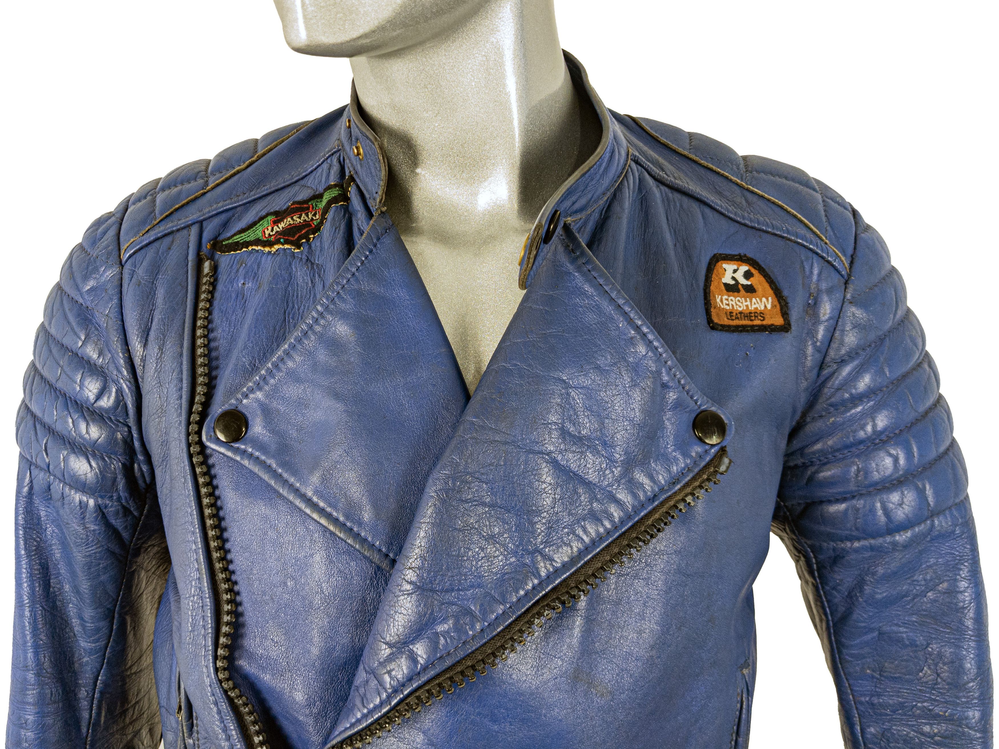 Vintage Vintage 70s Kershaw Blue Leather Motorcycle Biker Jacket Size US XS / EU 42 / 0 - 11 Thumbnail
