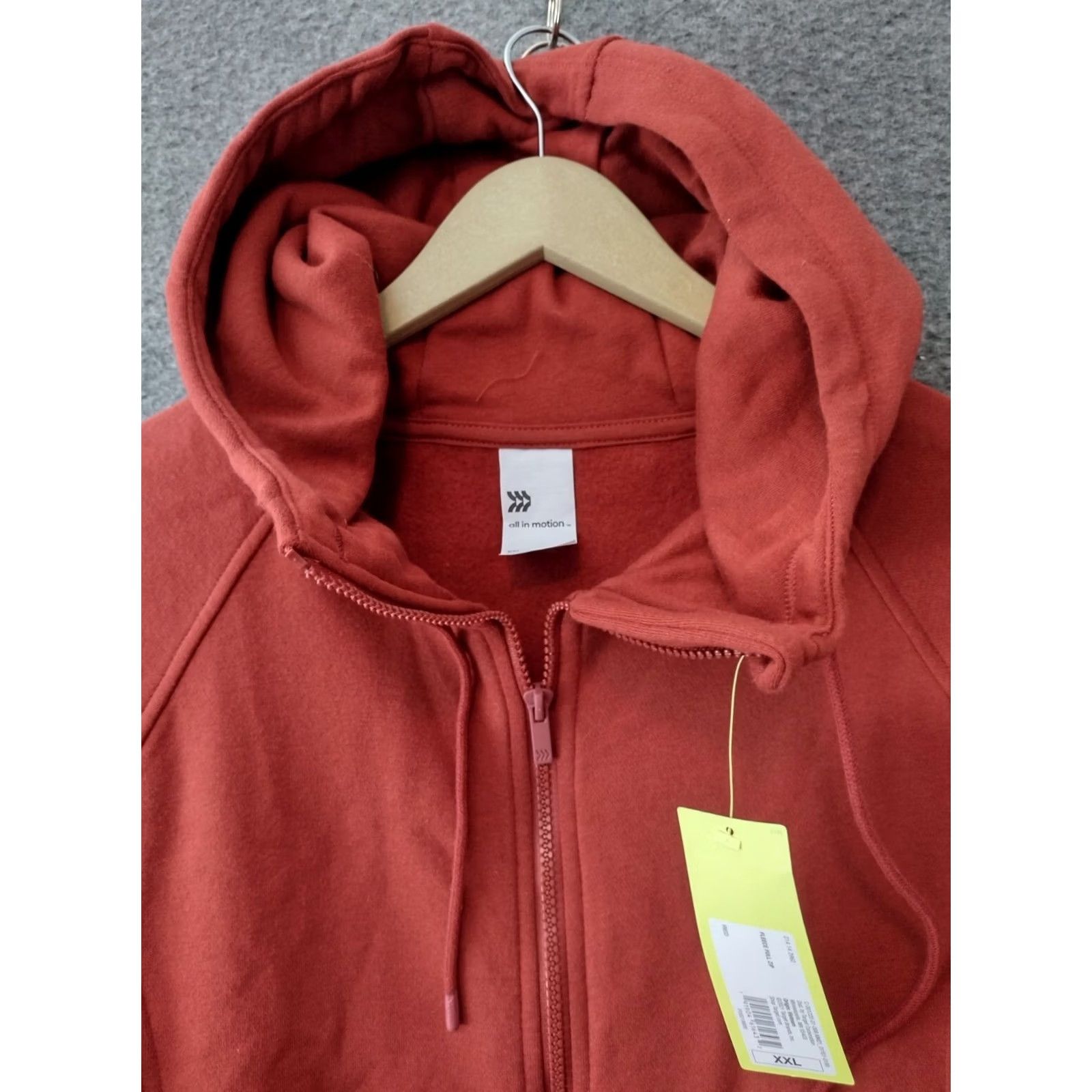 Vintage All in Motion Hooded Fleece Sweatshirt Women's Plus Size 2XL Red Full Zip Hooded Sweatshirt Activewear Size XXL / US 16-18 / IT 52-54 - 3 Thumbnail