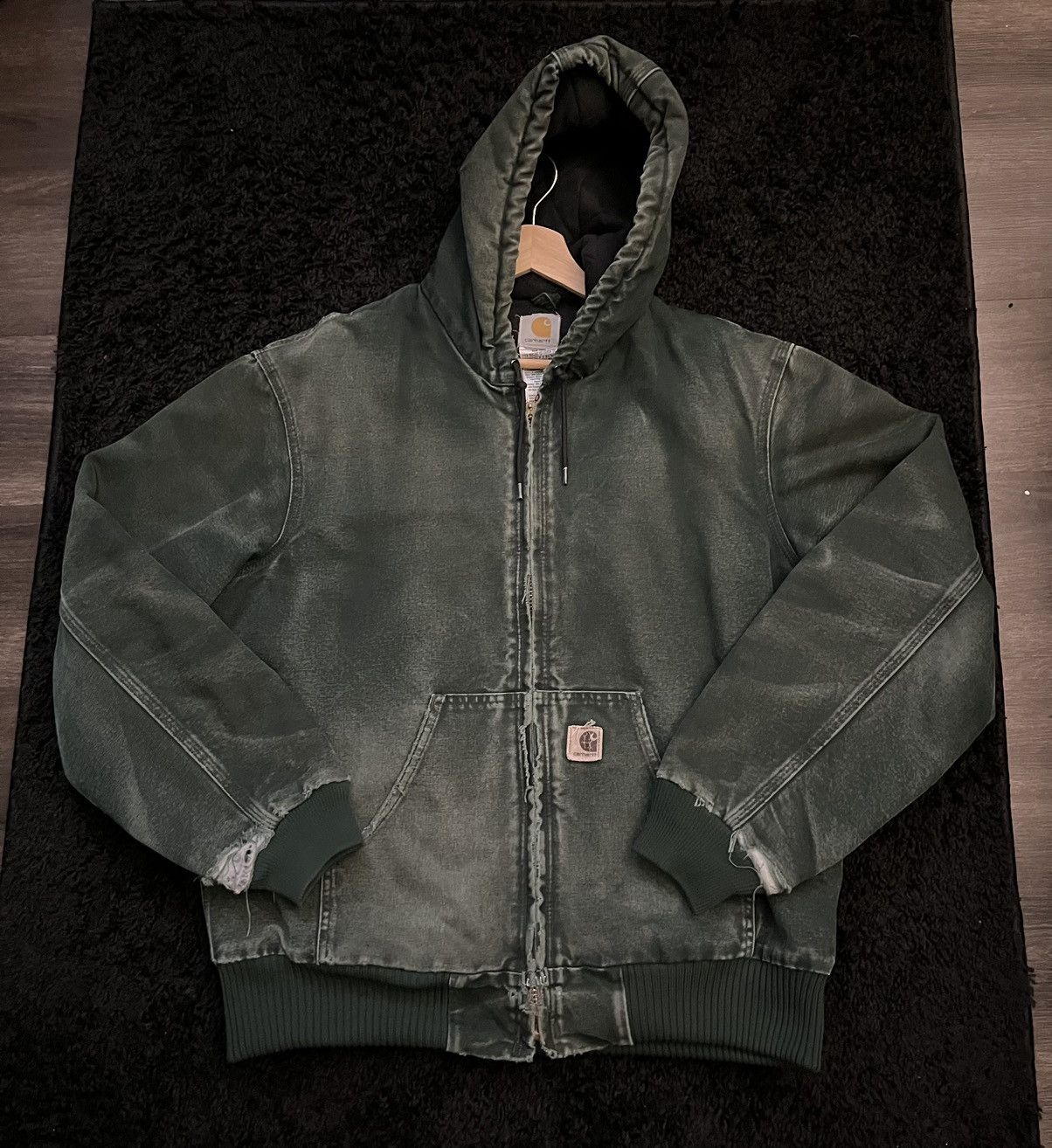 Vintage 90s Men's Carhartt USA Faded Dark Green Active