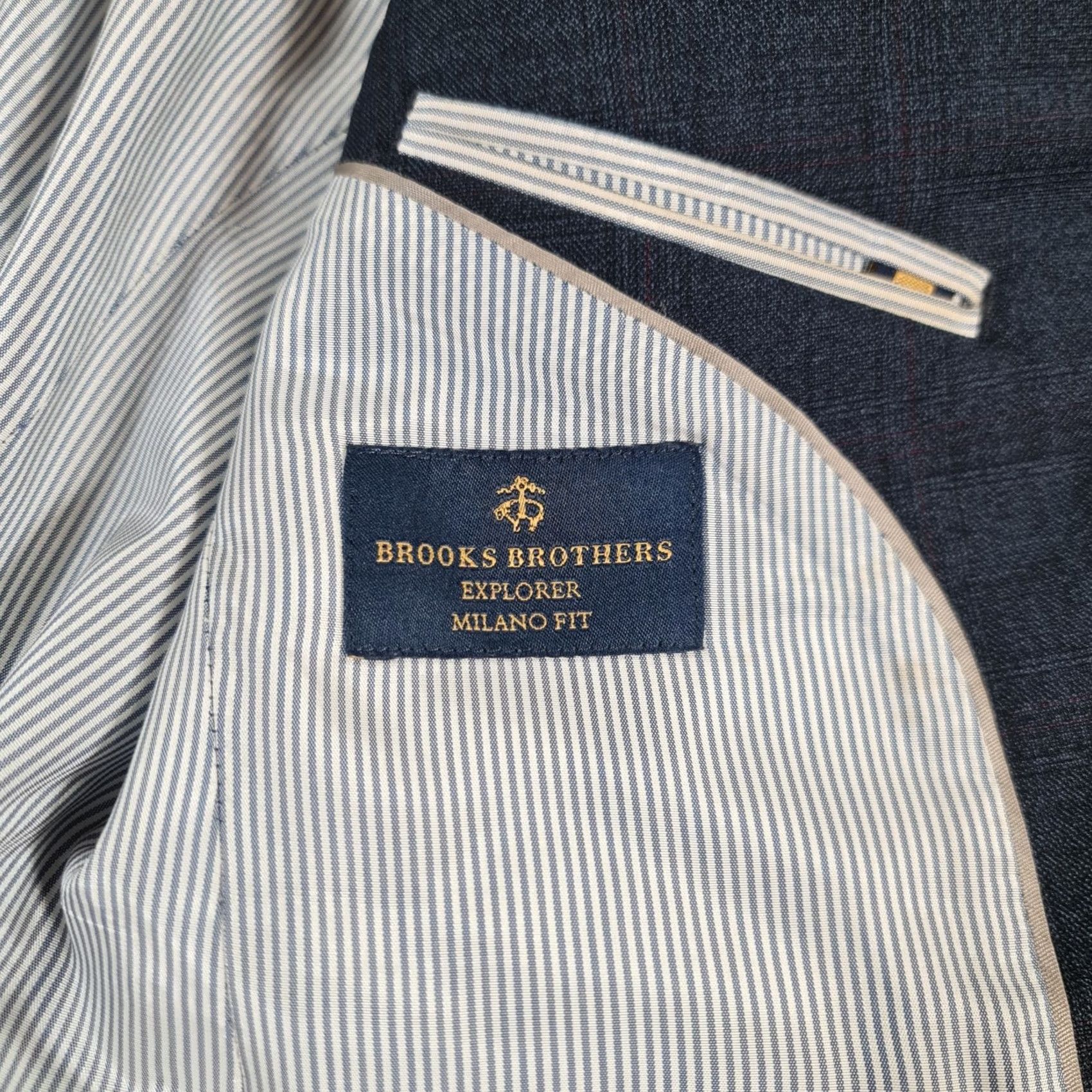 Brooks Brothers Brooks Brothers Mens Suit Jacket Navy Blue 38 S Wool Milano Fit Blazer Size 38R - 5 Thumbnail