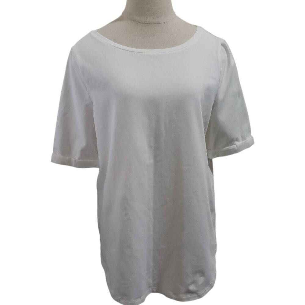 Chicos CT1806 Chico's White Short Sleeve T-Shirt M Size M / US 6-8 / IT 42-44 - 1 Thumbnail