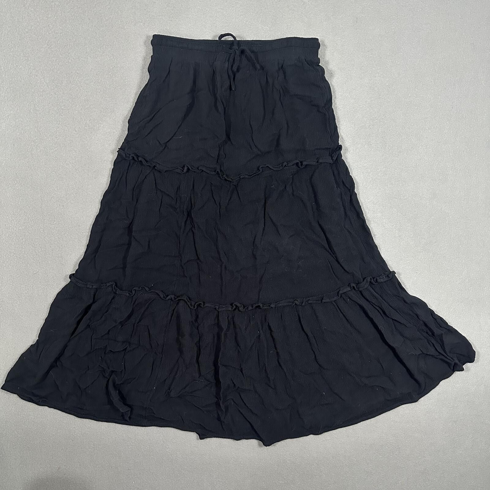 Other Women’s Maxi Skirt Black Tiered Y2K Size 26" / US 2 / IT 38 - 1 Thumbnail