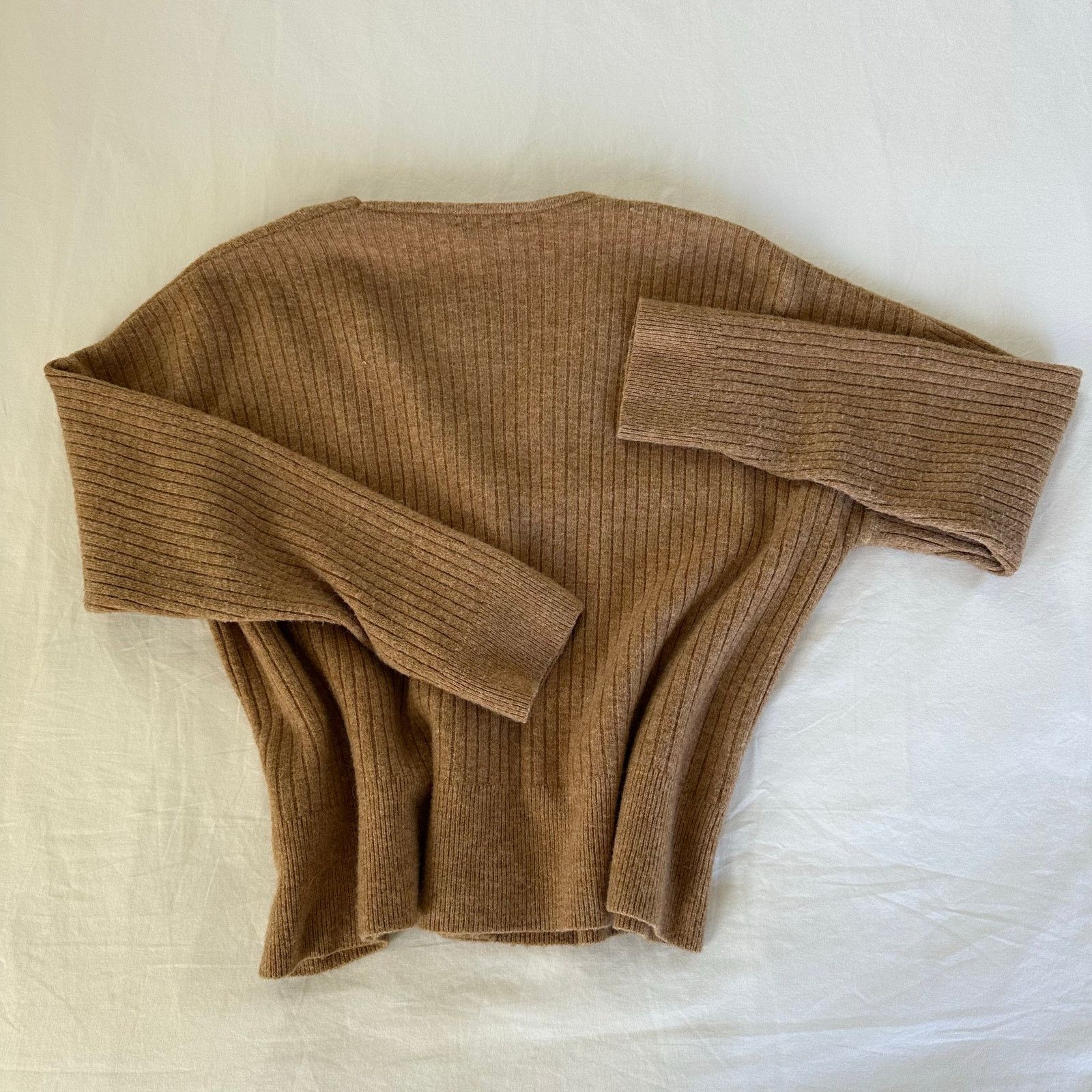 Madewell Madewell Cameron Ribbed Cropped Wool Alpaca Cardigan Camel M Size M / US 6-8 / IT 42-44 - 8 Thumbnail