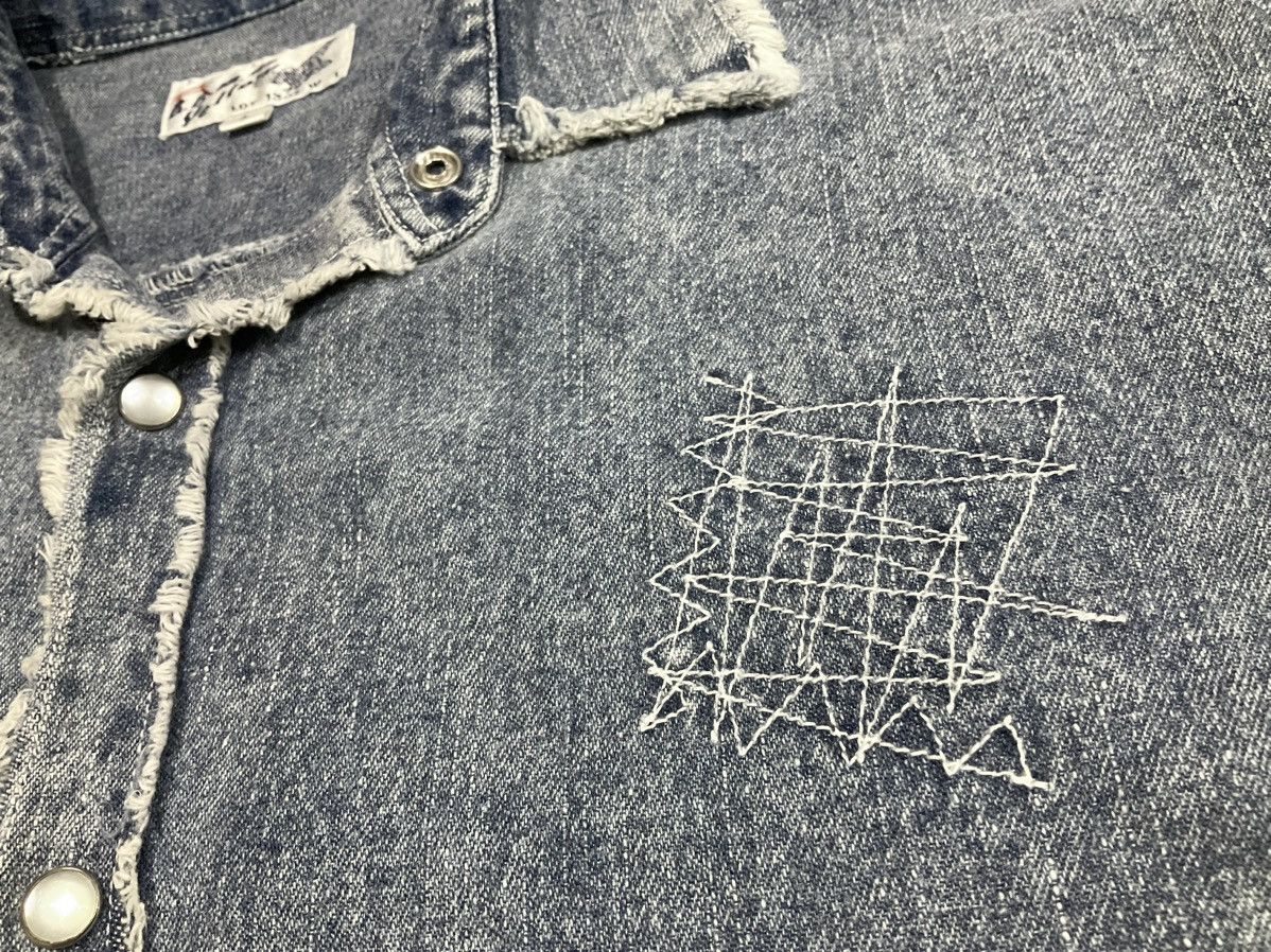 Hysteric Glamour × If Six Was Nine × Le Grande Bleu (L.G.B.) 🔥Sick Y2K Japanese Denim Frayed Bondage Shirt Lgb Style Size US L / EU 52-54 / 3 - 7 Thumbnail