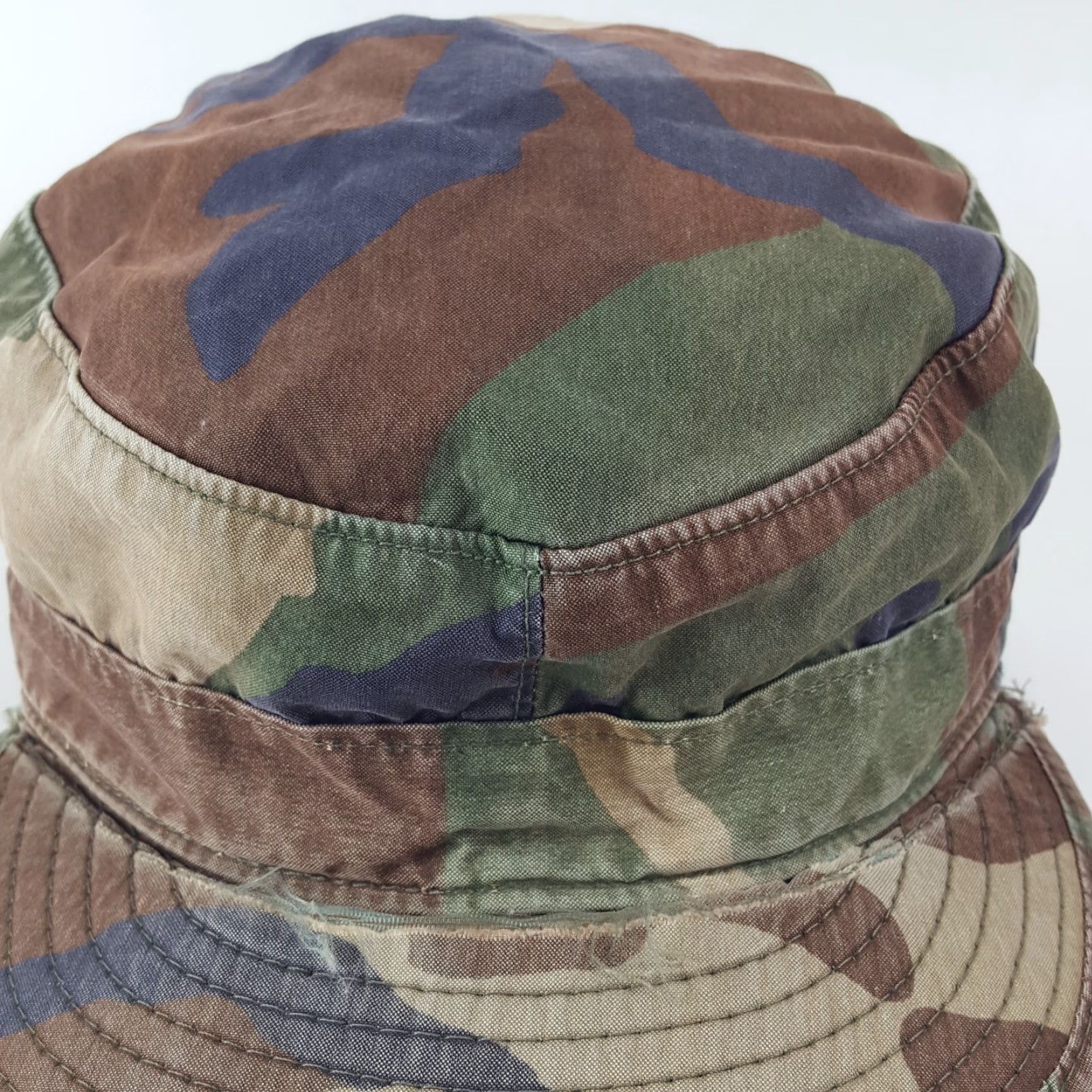 Vintage VINTAGE US Army Woodland Camo Army Cap Size 7 1/4 Military Hat BDU Distressed Green Retro Y2K Mens Size ONE SIZE - 2 Thumbnail