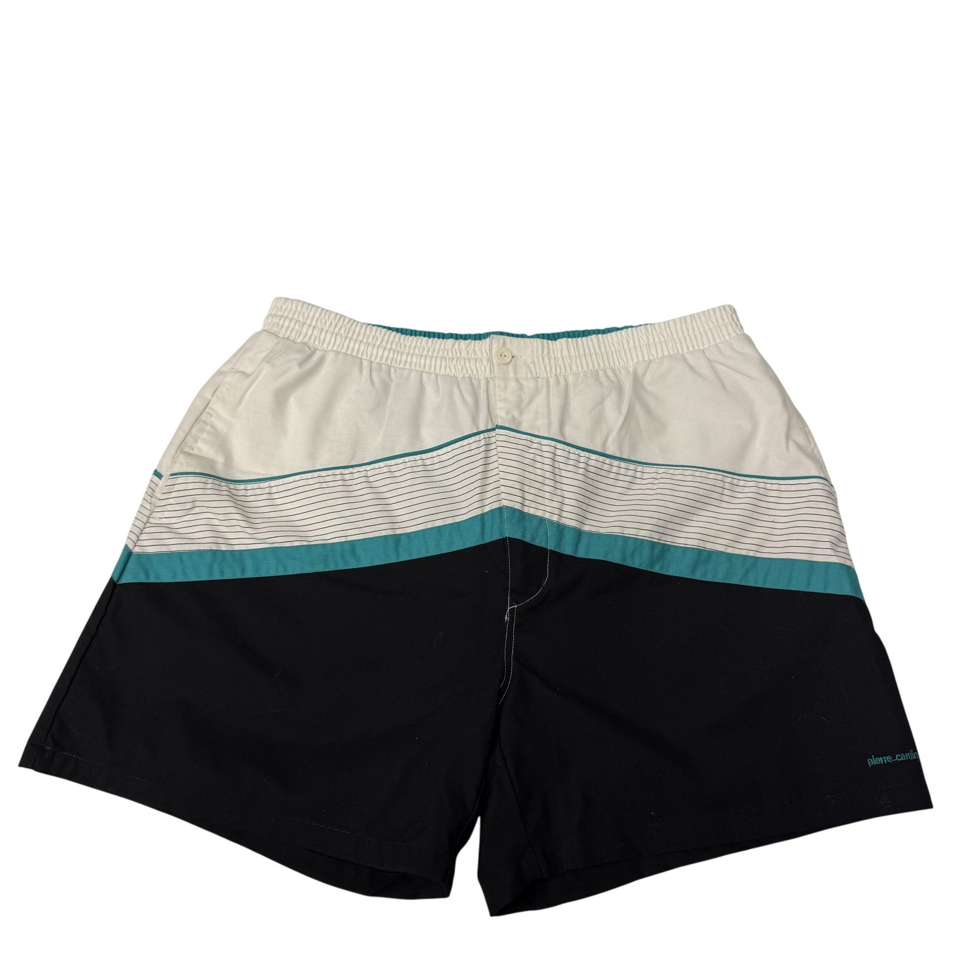 Pierre Cardin Vtg Pierre Cardin Men's Black White COLOR BLOCK Swim Trunks Size US 34 / EU 50 - 1 Thumbnail