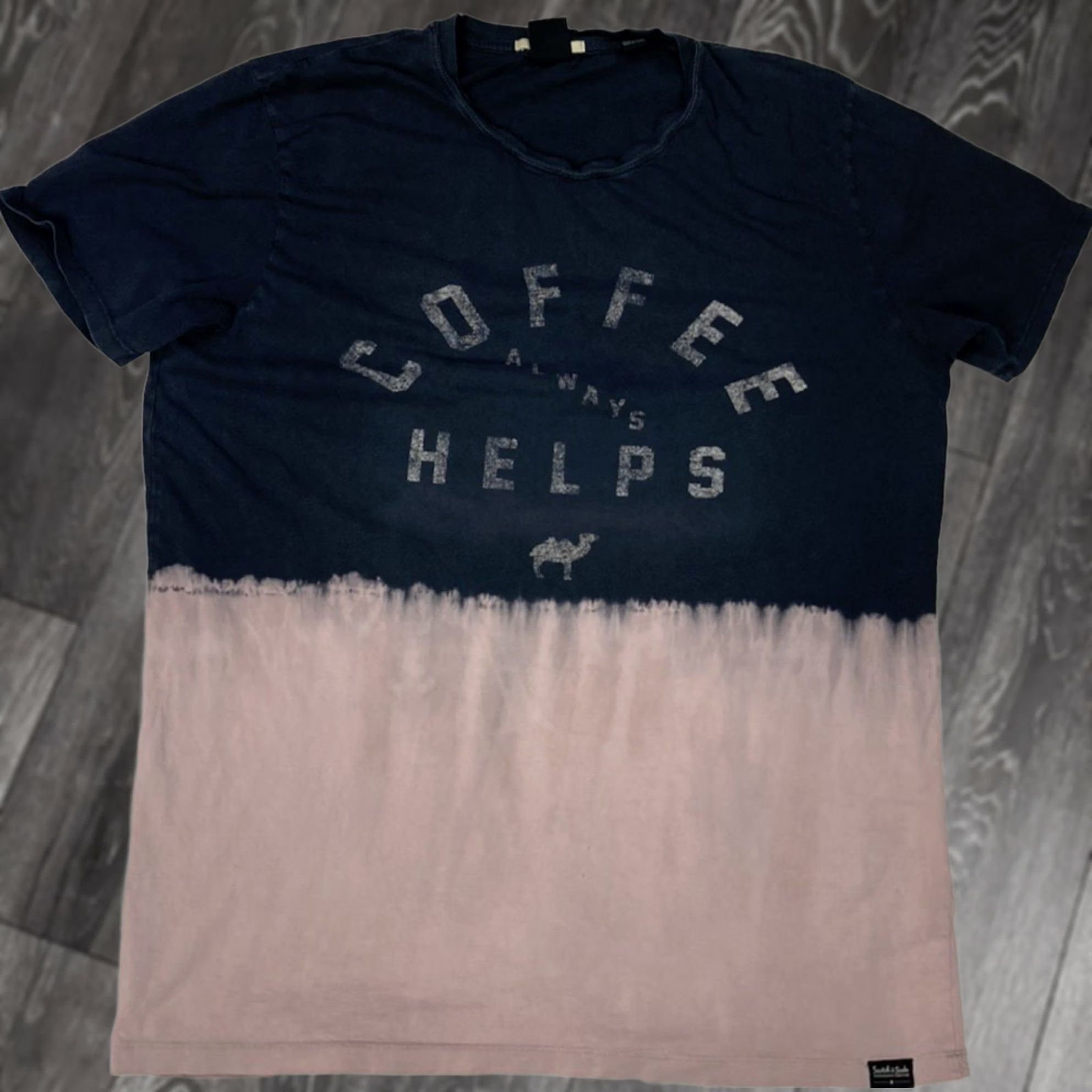 Scotch & Soda SCOTCH & SODA Coffee Always Helps Graphic T-shirt Men Large Colorblock Short Sleeve Crew Neck Multicolor Cotton Logo All Seasons Regular Size US M / EU 48-50 / 2 - 1 Thumbnail