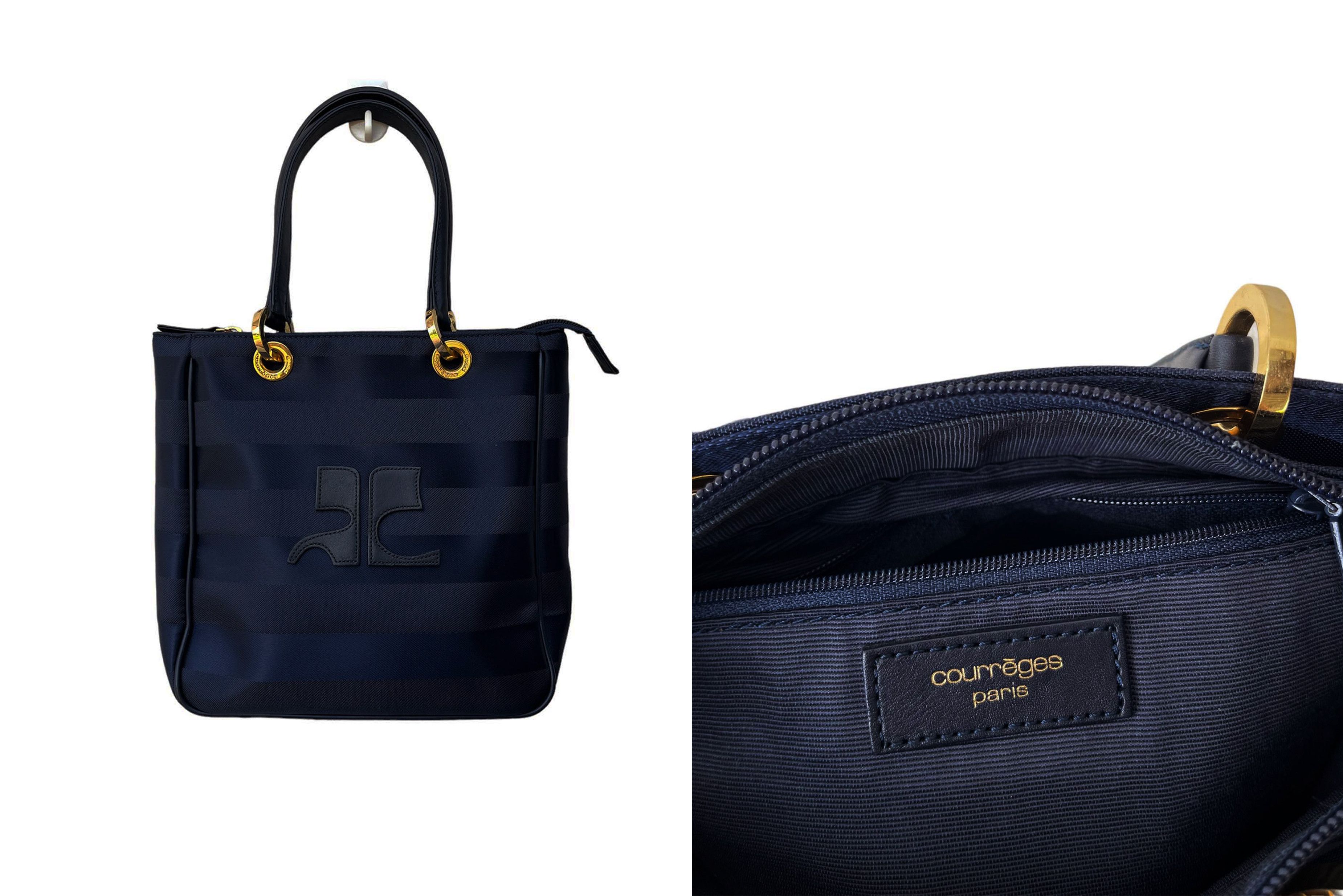 Courreges COURRÈGES PARIS Navy nylon handbag with Striped textured Size ONE SIZE - 8 Thumbnail
