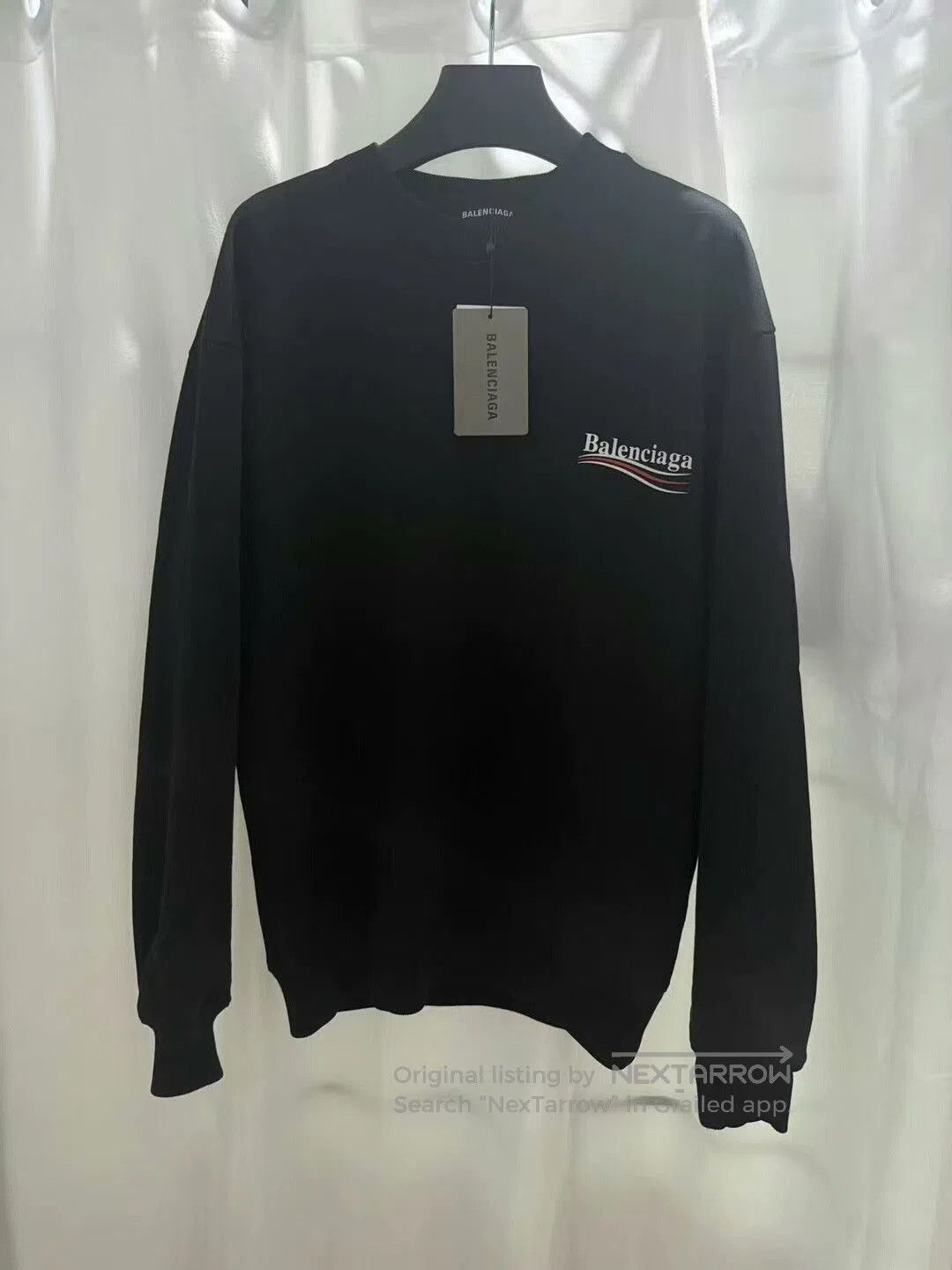 balenciaga black graphic print sweatshirt xs.