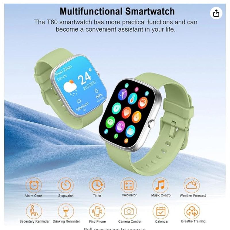 The Unbranded Brand Smart Watch (Answer/Make Call), 1.91" Tracker, 112+Sports Size 26 - 6 Thumbnail