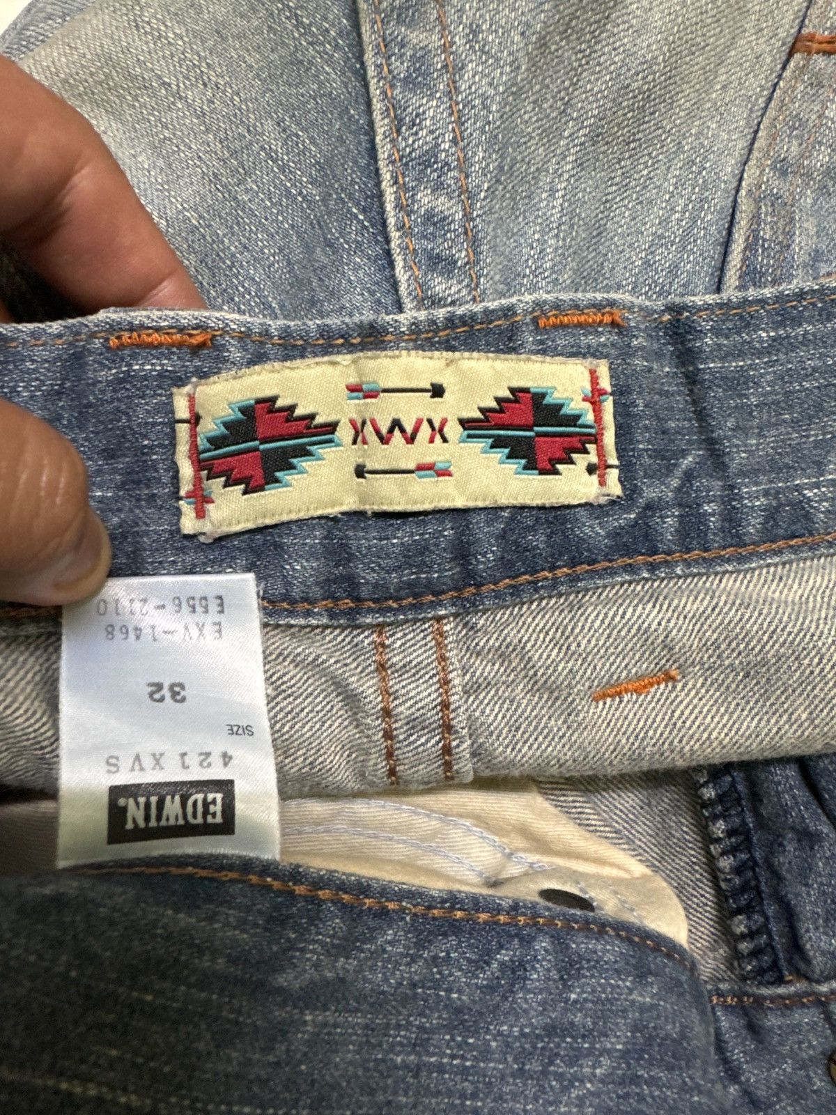 Edwin FLARED VINTAGE EDWIN CLAW MARK MUD WASH JEANS VERY RARE Size US 34 / EU 50 - 17 Thumbnail