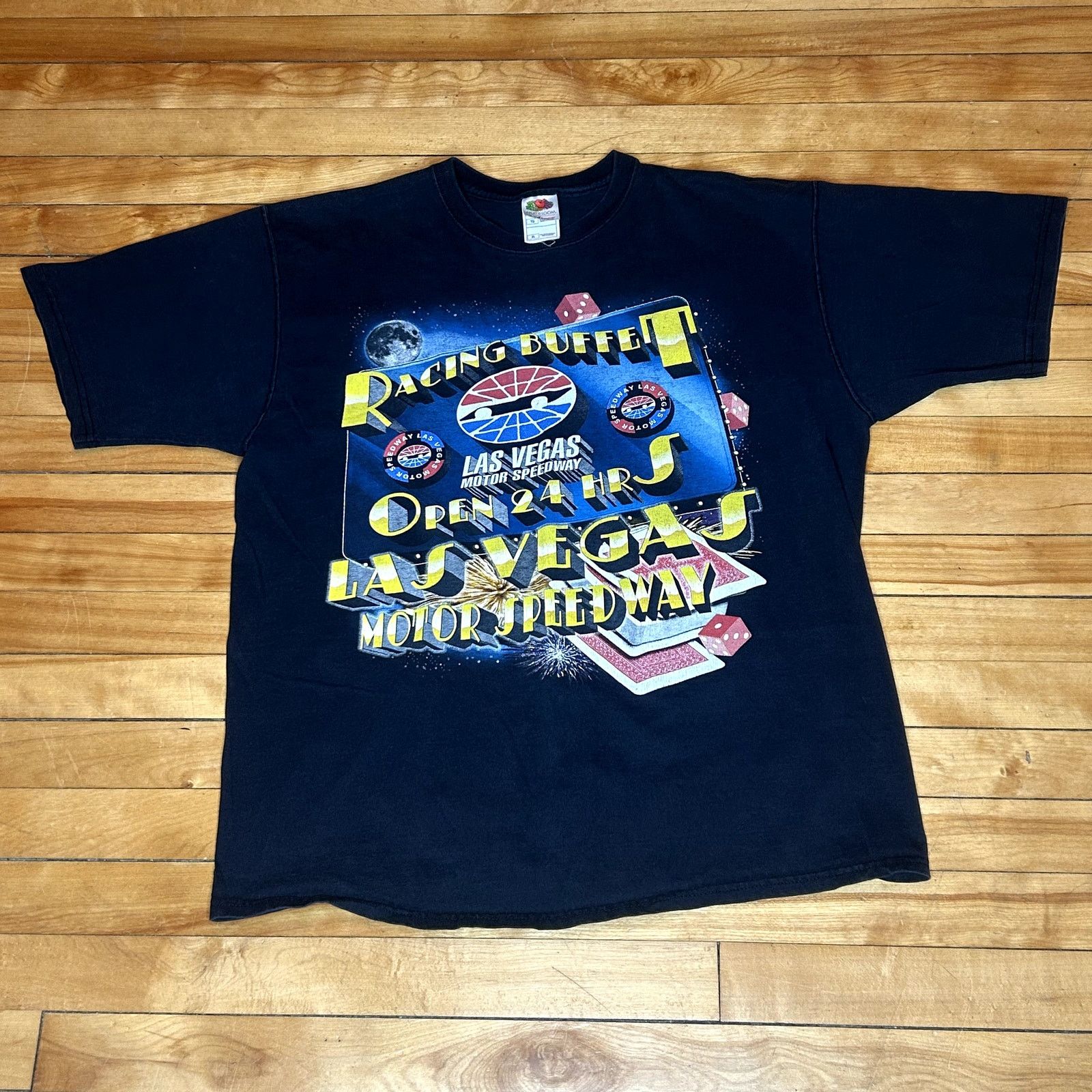 Fruit Of The Loom Y2K Las Vegas Racing T-Shirt XL Size US XL / EU 56 / 4 - 1 Thumbnail