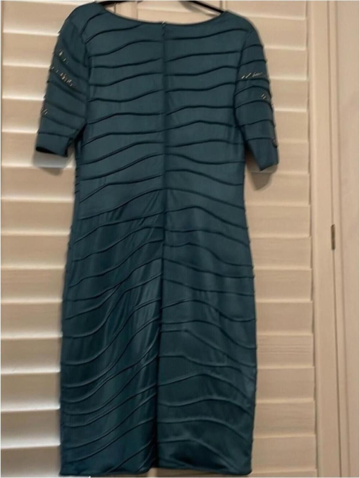 Other Tadashi Shoji Teal Embellished Sheath Dress Size M / US 6-8 / IT 42-44 - 4 Thumbnail