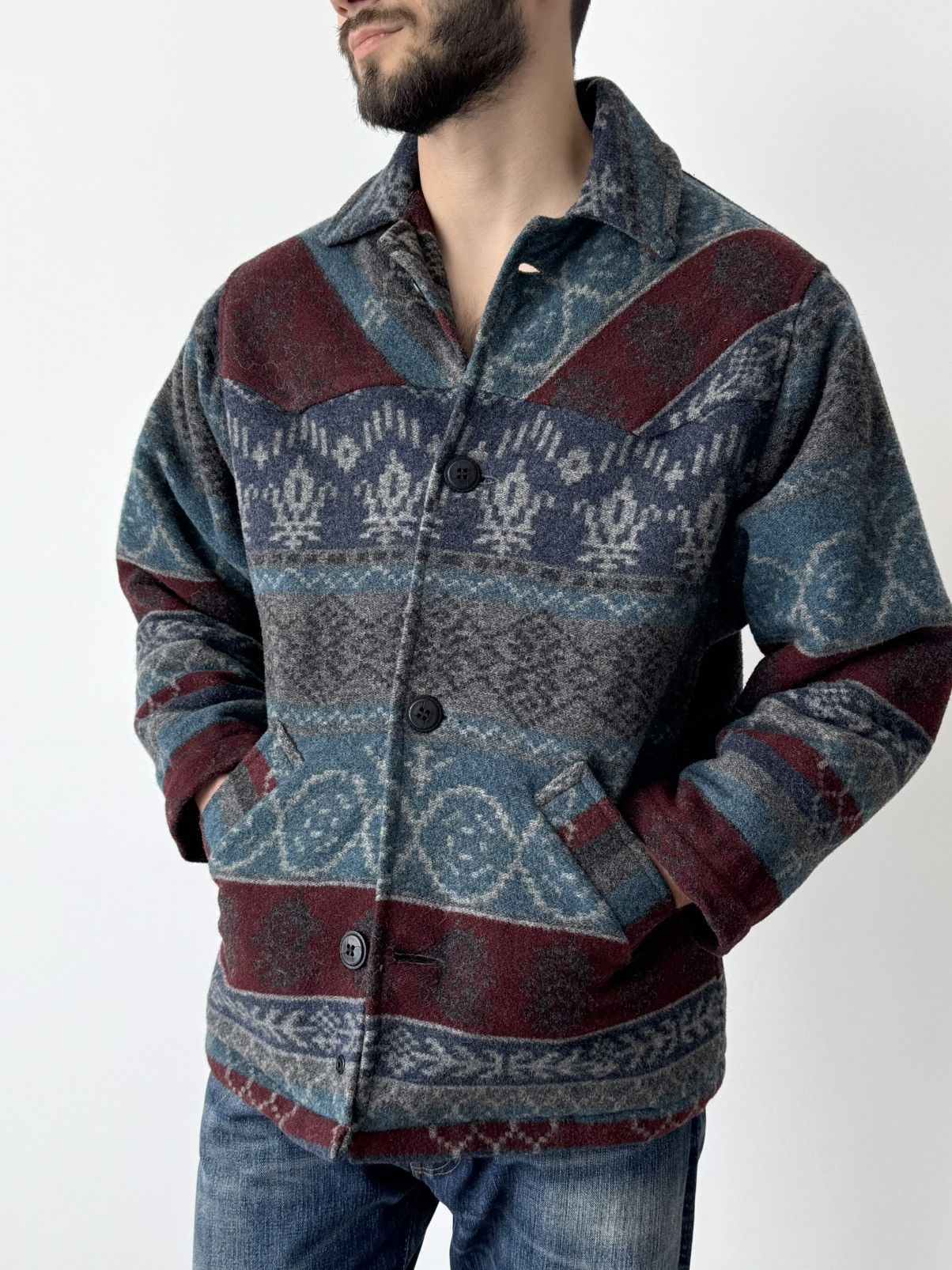 Woolrich Woolen Mills Vintage 80s Woolrich Aztec Southwestern Wool Jacket Size US L / EU 52-54 / 3 - 1 Thumbnail