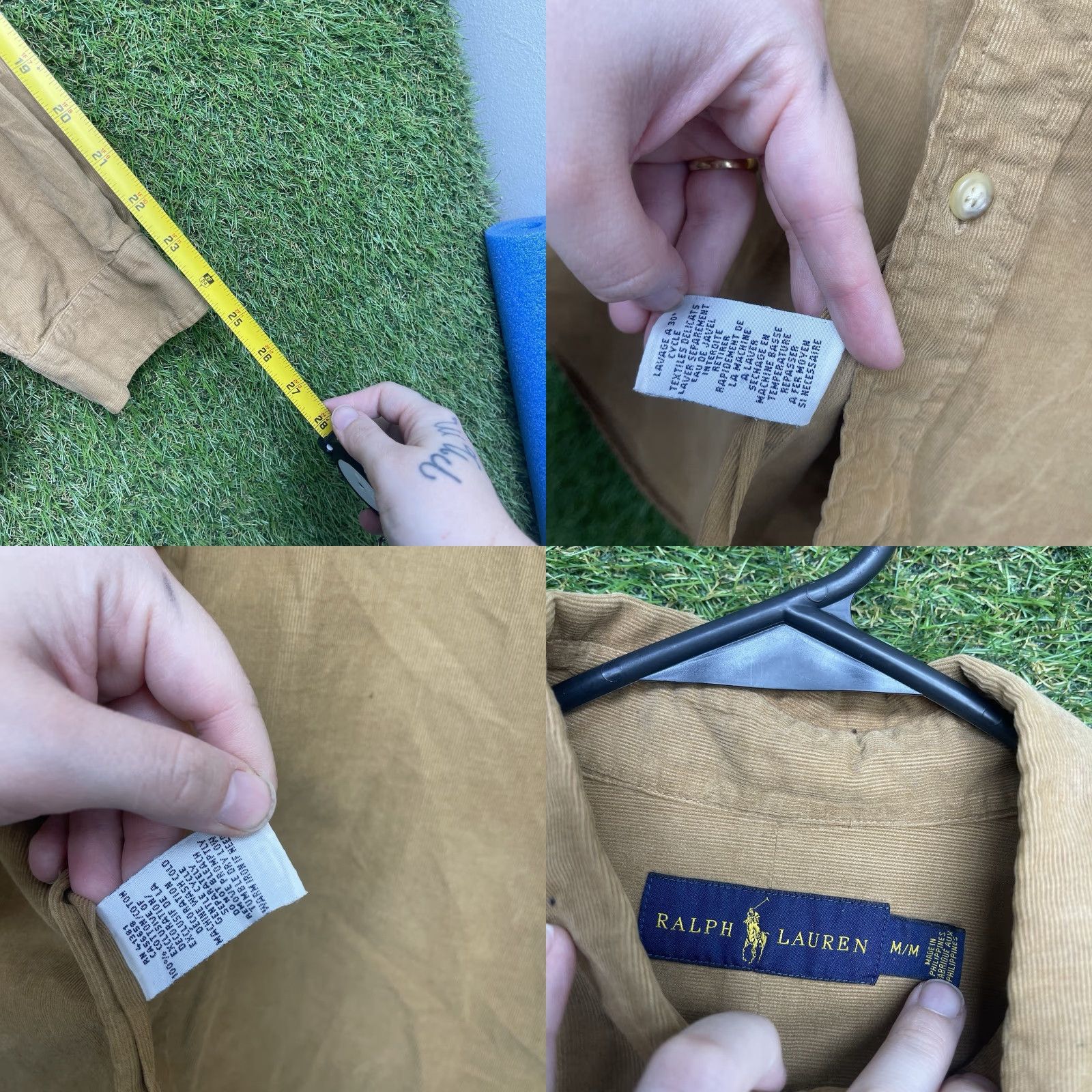Polo Ralph Lauren Polo Ralph Lauren Shirt Mens M Corduroy Beiges 54 in Chest Button-Up Collared Crest Logo 90s Vintage Casual Classic Polo Ralph Lauren Size US M / EU 48-50 / 2 - 8 Thumbnail