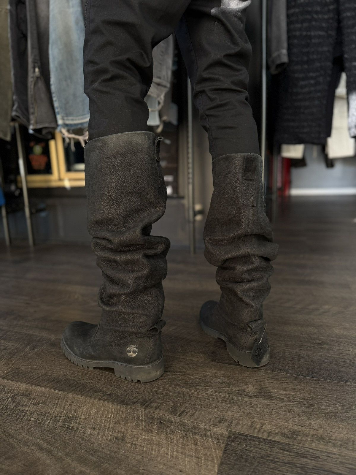 Telfar Timberland Tall Pull Up Boot Black Size US 9 / EU 42 - 3 Thumbnail