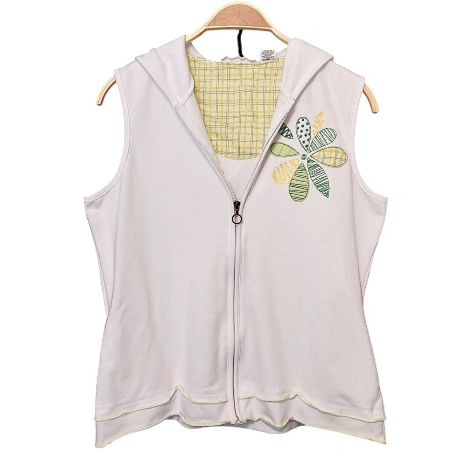 Other Weekend Clothesline White Hooded Sleeveless Vest Sweater Size L / US 10 / IT 46 - 1 Thumbnail