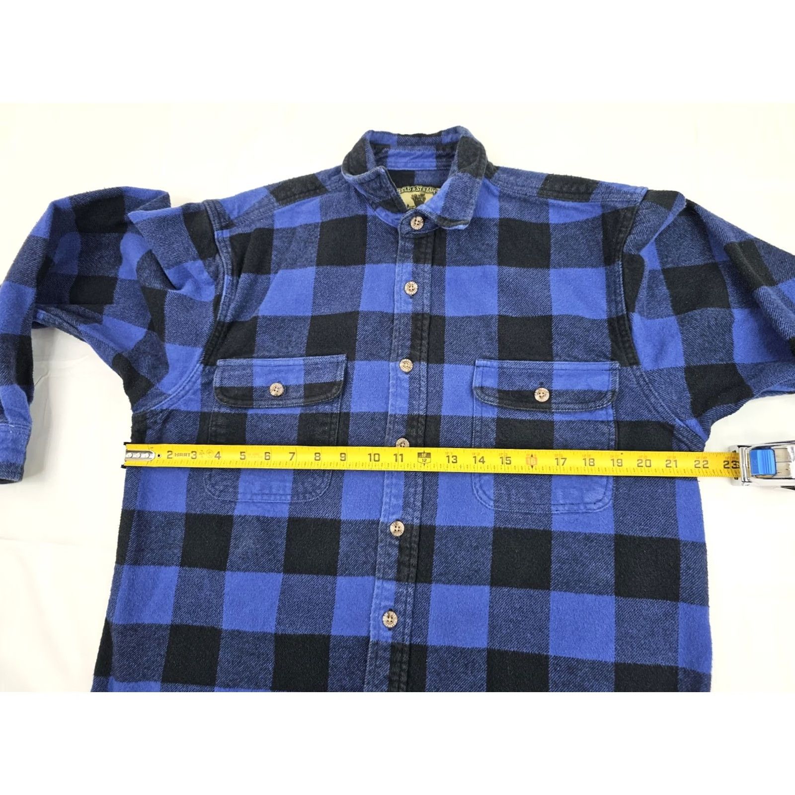 Vintage VINTAGE Field & Stream Heavy Flannel Shirt Men M Blue Plaid Button-Up Night? Size US M / EU 48-50 / 2 - 4 Thumbnail