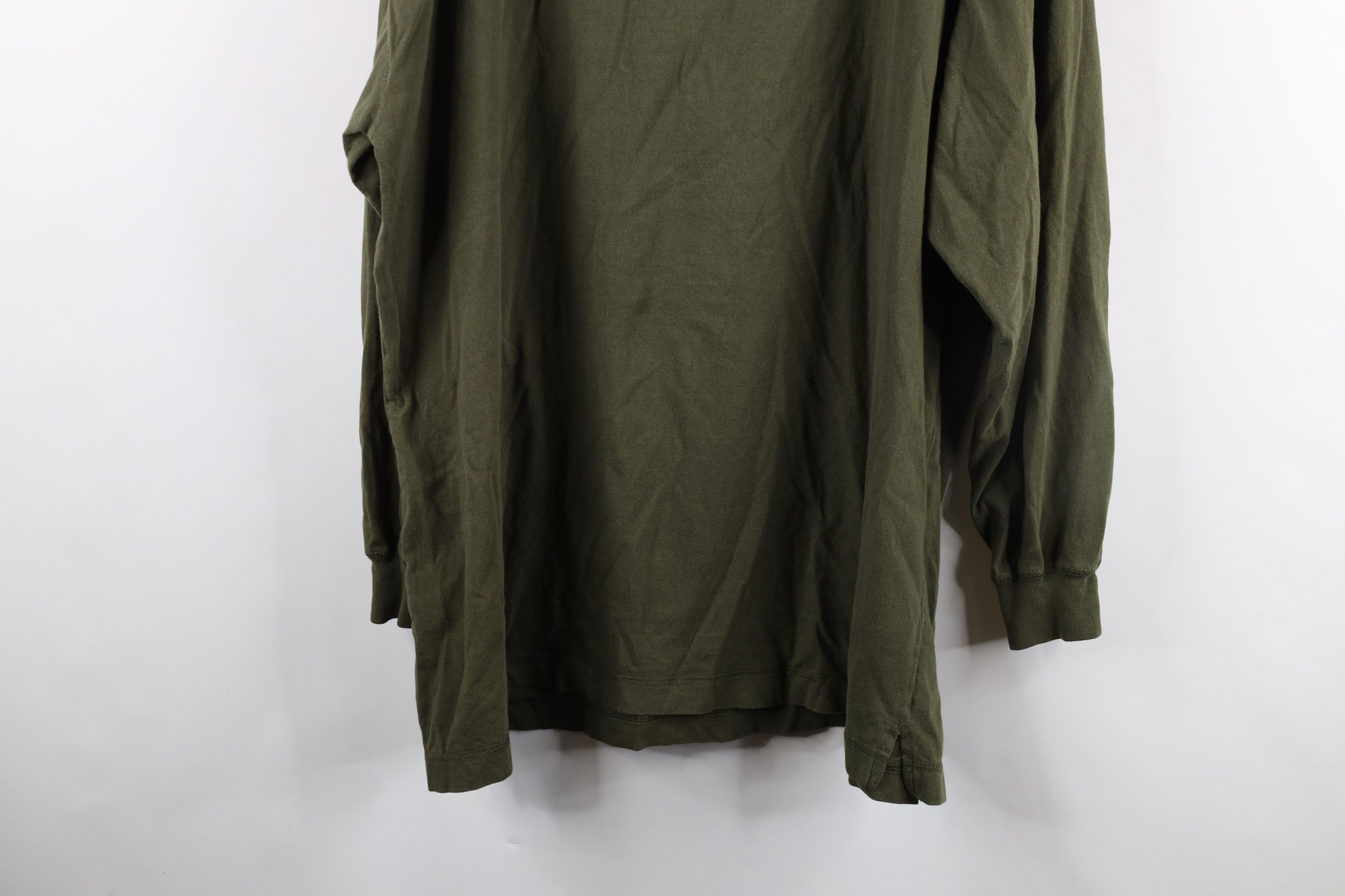 Vintage Vintage 90s Streetwear Long Sleeve Henley T-Shirt Olive Size US XL / EU 56 / 4 - 13 Thumbnail