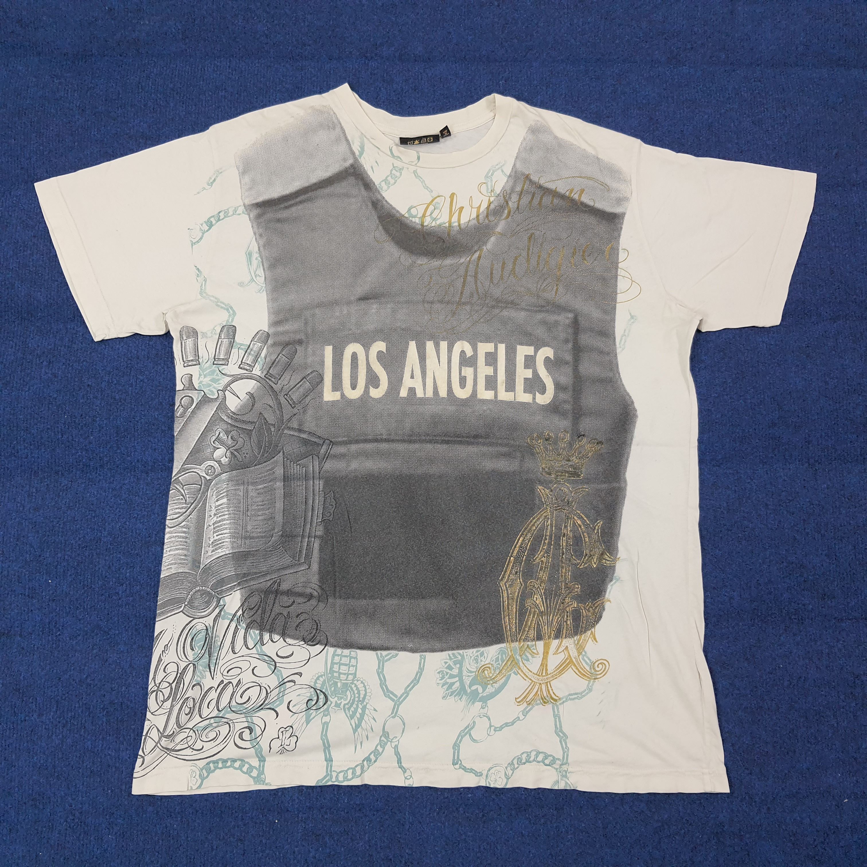 Christian Audigier Vintage Christian Audigier Los Angles Tshirt C267N4 Size US L / EU 52-54 / 3 - 3 Thumbnail