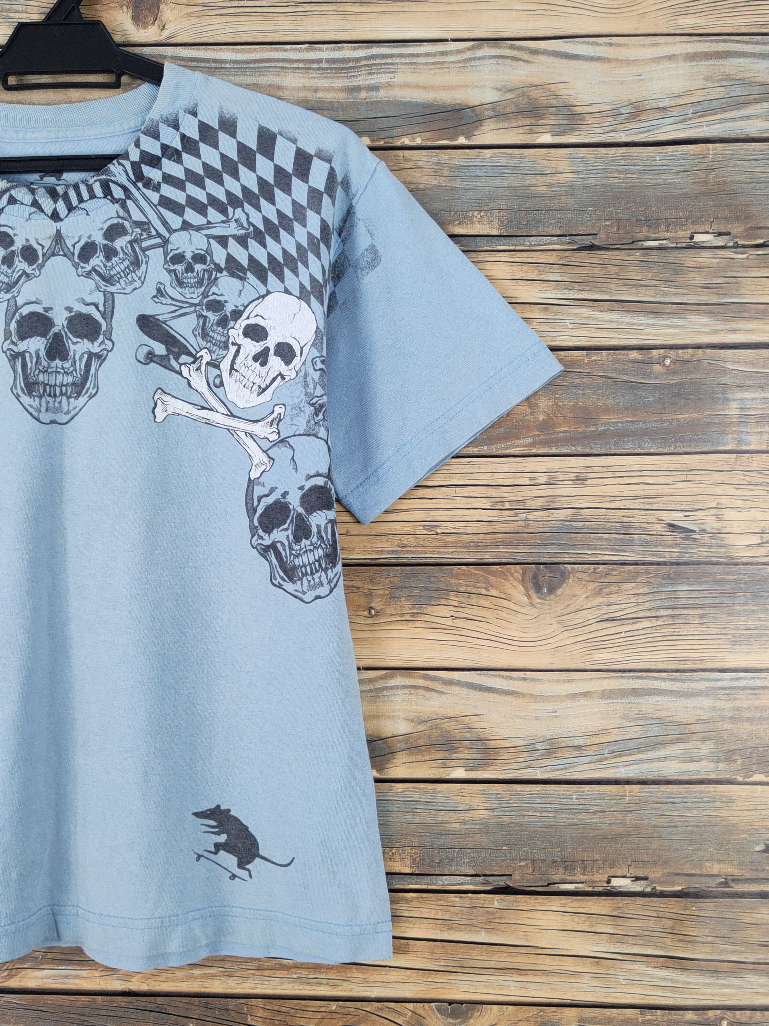 Think Skateboards Skate Lab skull Blue Short Sleeve T-shirts #W1922 Size US M / EU 48-50 / 2 - 7 Thumbnail