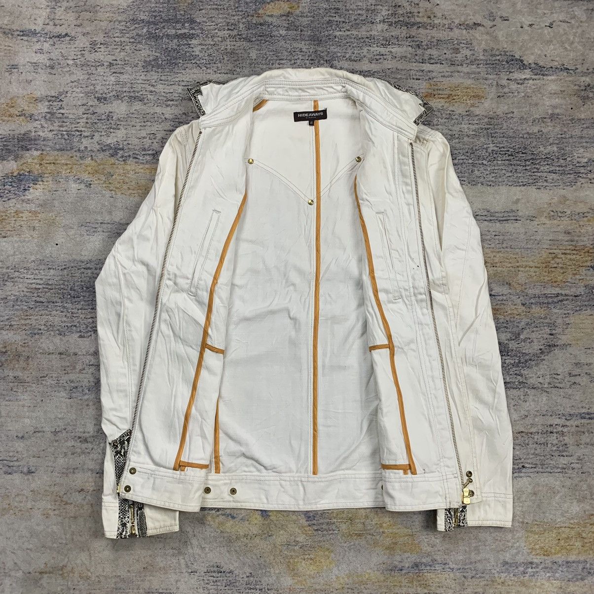 HIDEAWAYS Hideaway nicole mix synthetic leather python pattern jacket Size US M / EU 48-50 / 2 - 12 Thumbnail