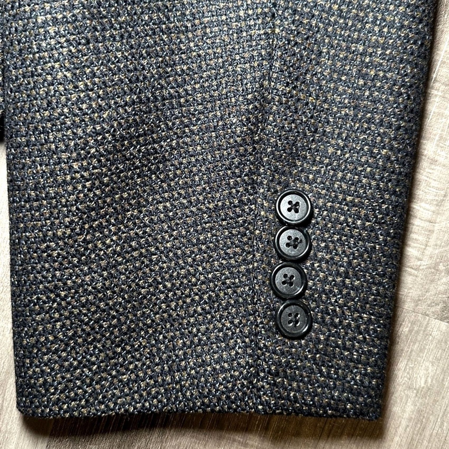 Vintage VINTAGE Hickey Freeman Blazer 2 Piece 44R Brown Lambswool Cashmere Navy Brown Mens Size 44R - 4 Thumbnail