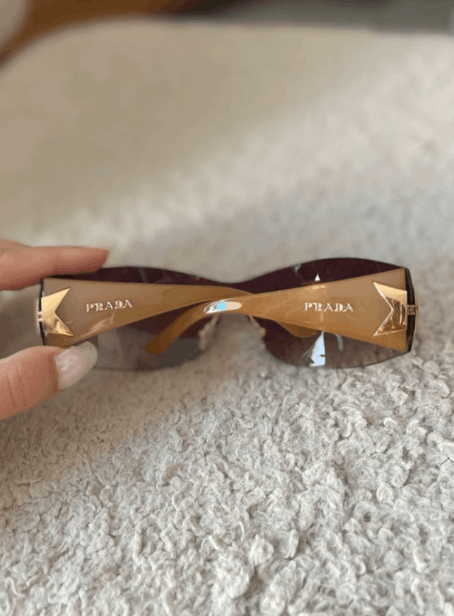 Prada PRADA Sunglasses Star Rectangle Wrap Shield Symbole Flame Size ONE SIZE - 2 Thumbnail
