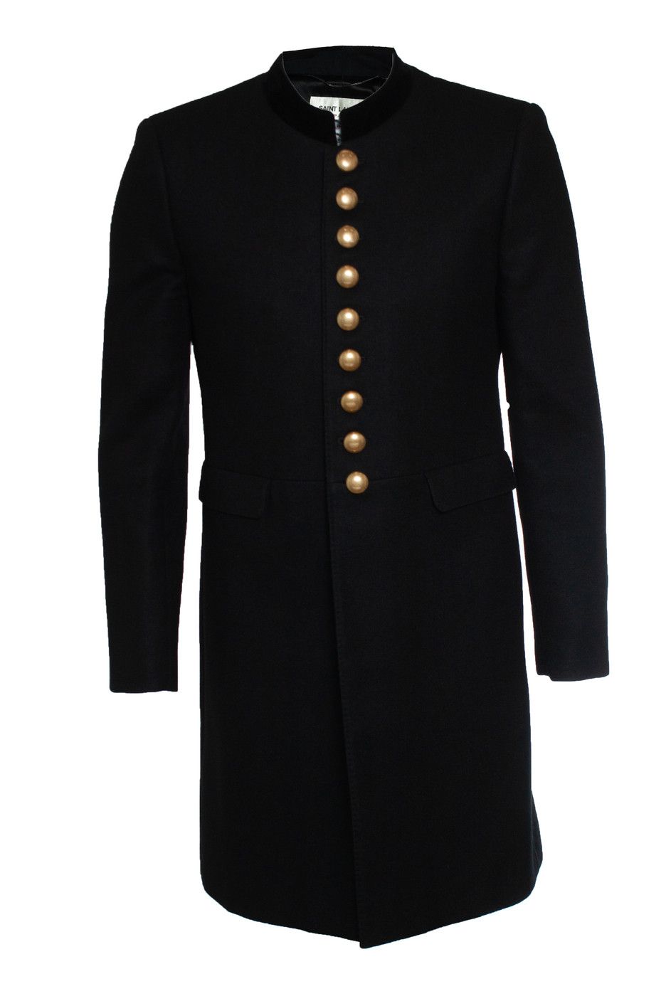 Saint Laurent Paris Saint Laurent, Military officer wool coat in black 2016 Size US L / EU 52-54 / 3 - 1 Thumbnail