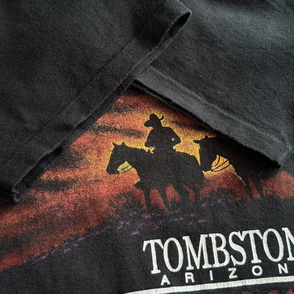 Vintage 90s Tombstone Arizona Western Aop Single Stitch Tee in Black, Men's — image 5 of 6