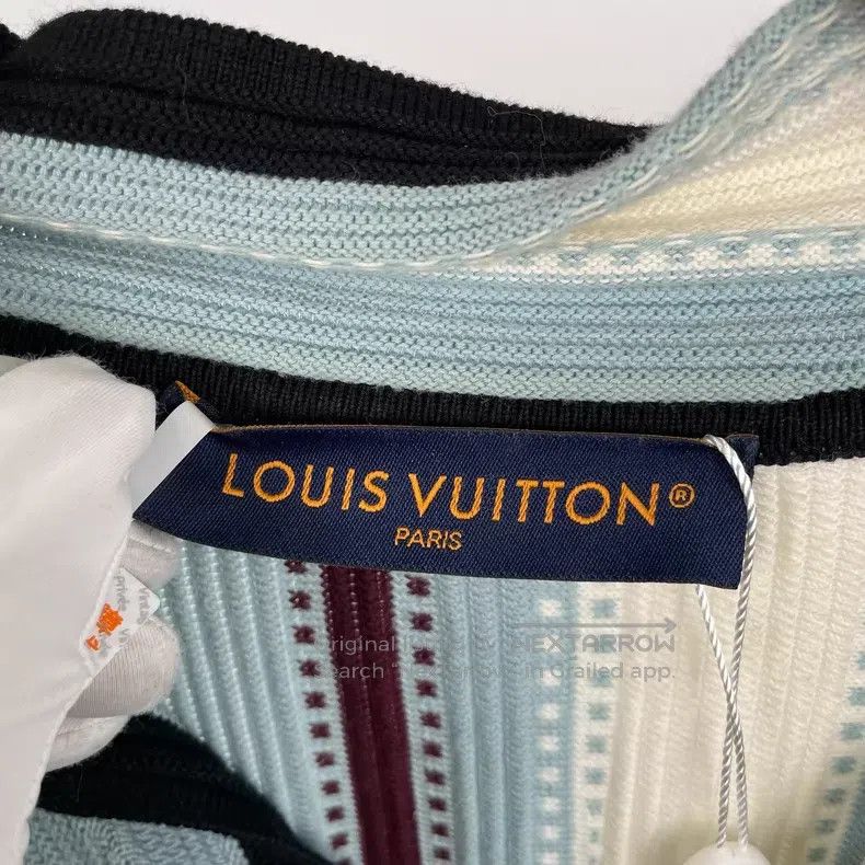 Louis Vuitton Louis Vuitton 25ss white and blue striped knitted short-sl Size US M / EU 48-50 / 2 - 3 Thumbnail