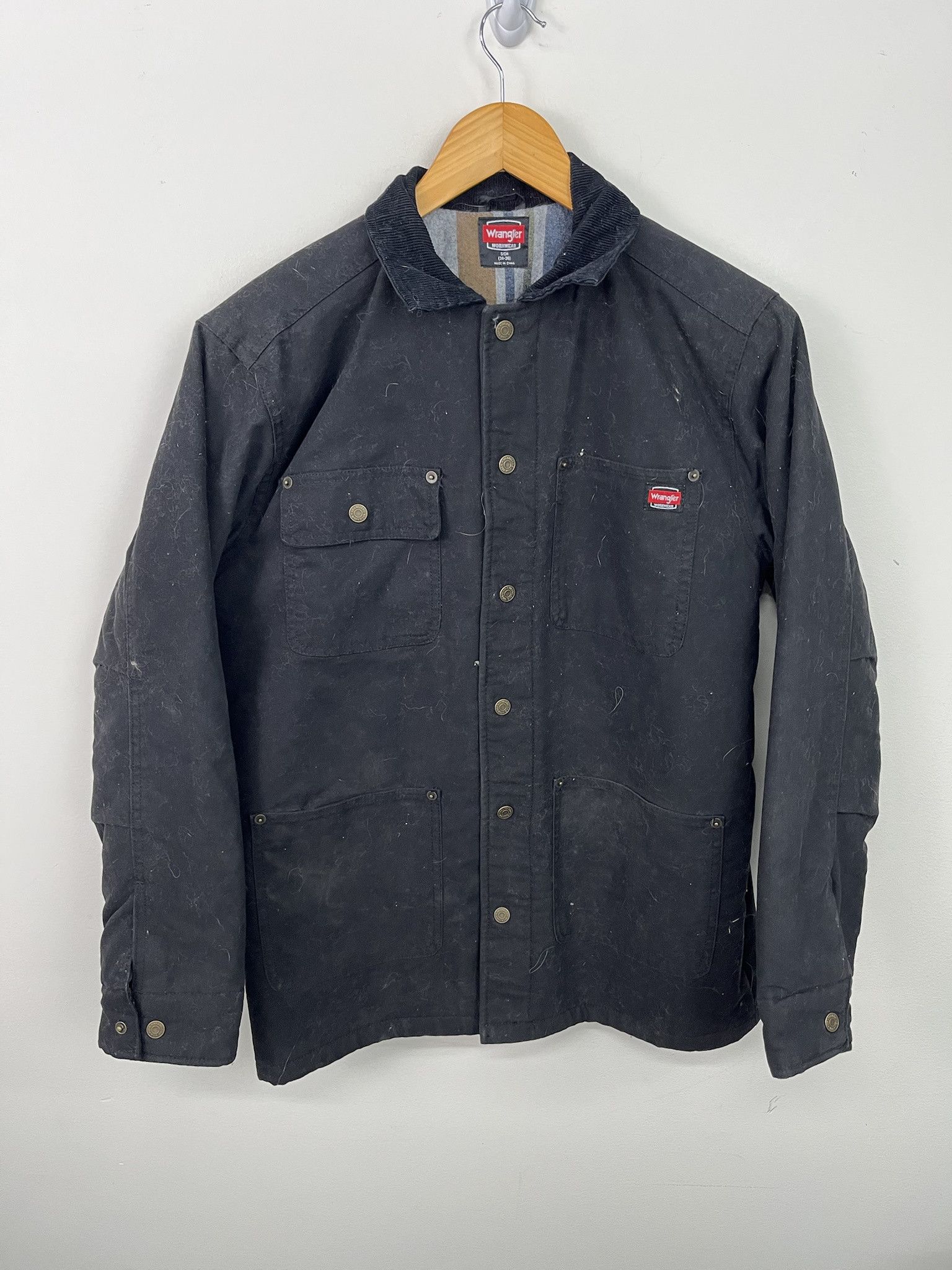Vintage 90s Wrangler Canvas Blanket Lined Work Jacket Size S