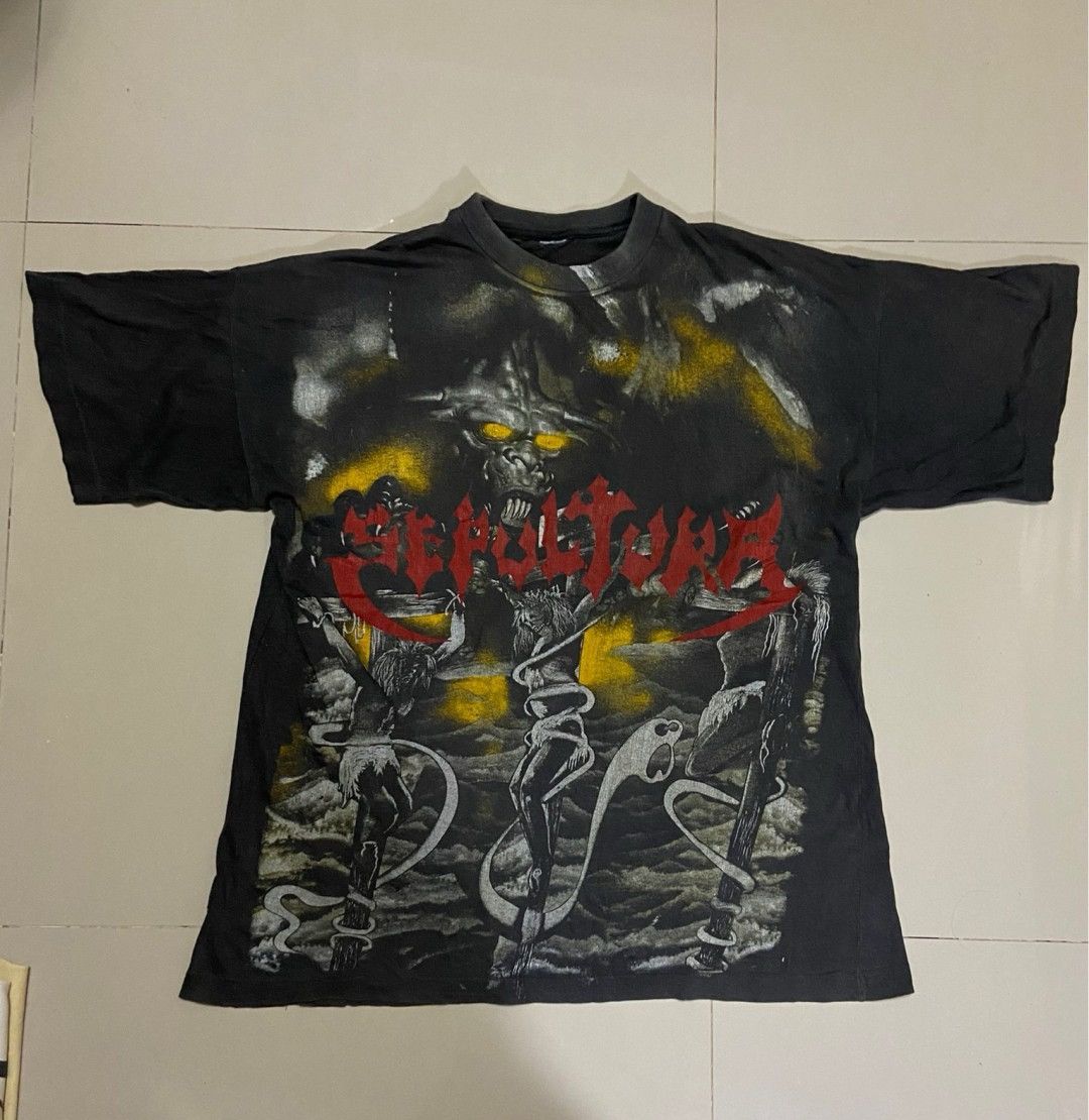 Band Tees × Vintage VTG. OVP Sepultura 90's Size US XL / EU 56 / 4 - 1 Thumbnail