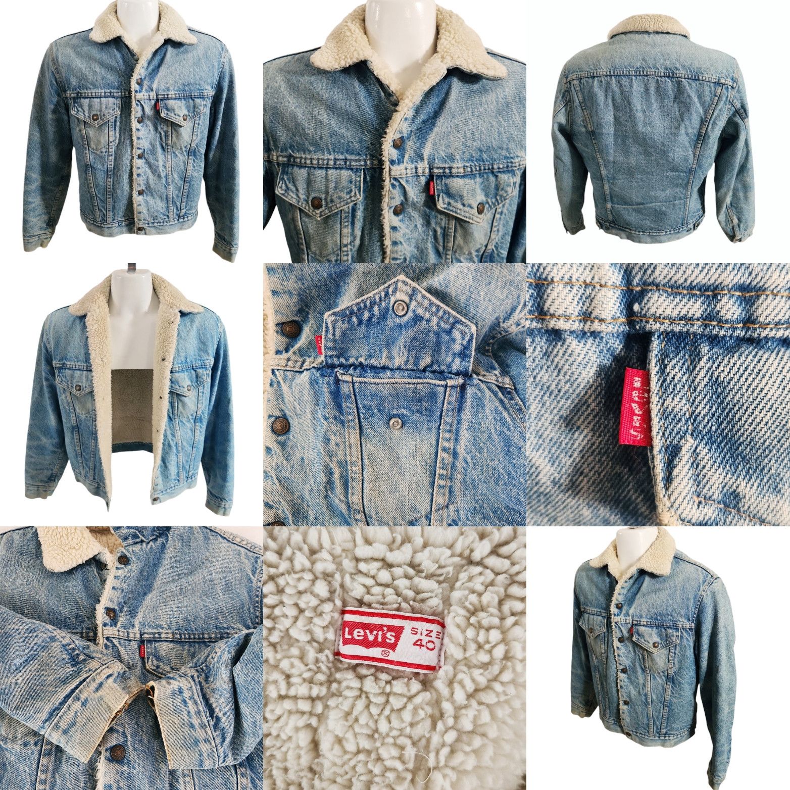Levi's × Vintage LEVI'S TRUE VINTAGE SHERPA TRUCKER DENIM JACKET 1970S SZ 40 Size US M / EU 48-50 / 2 - 11 Thumbnail