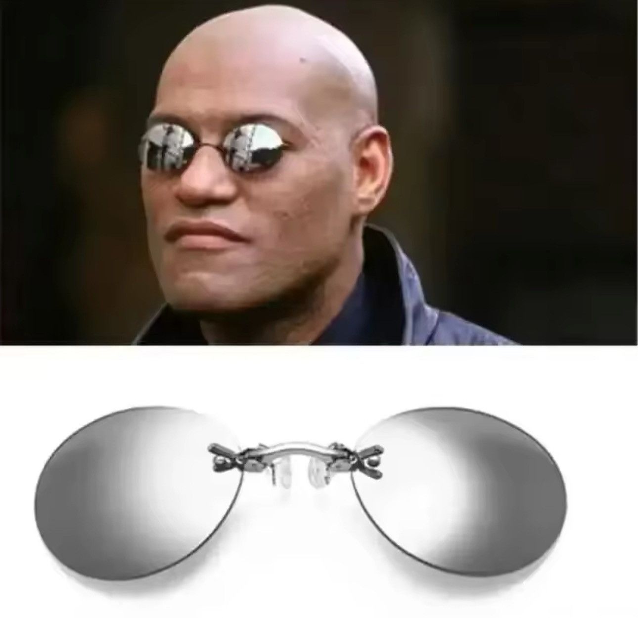 Electric Visual Clip On Nose Glasses Round Rimless Matrix Morpheus Sunglasse Size ONE SIZE - 6 Thumbnail