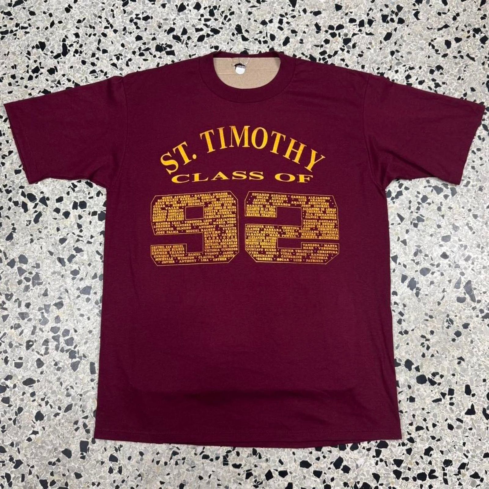 Jerzees × Vintage VINTAGE 90S SINGLE STITCH ST. TIMOTHY CLASS OF ’92 TEE: Size US L / EU 52-54 / 3 - 1 Thumbnail