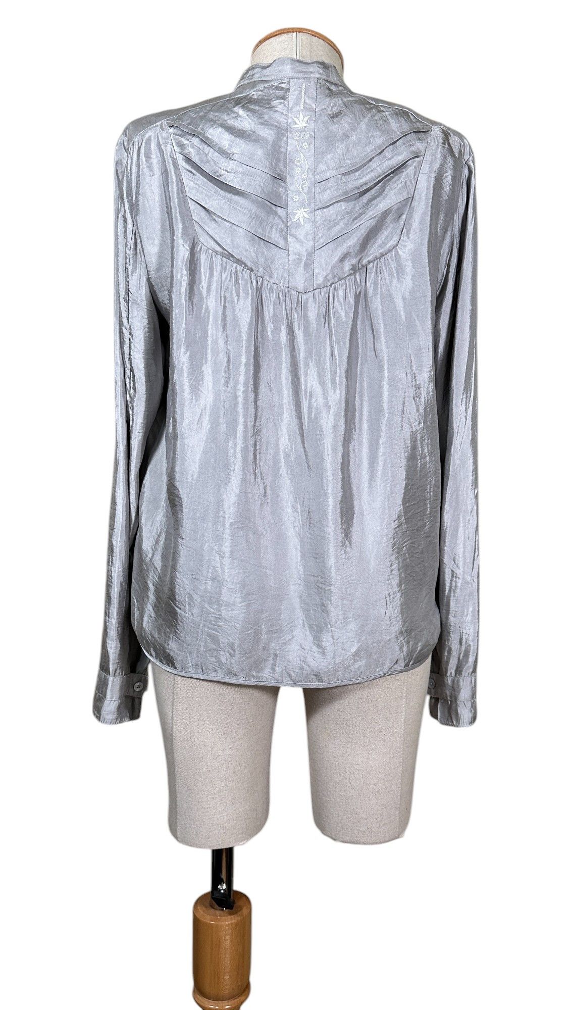 Zadig & Voltaire Therable Grey Metallic Shirt Size L / US 10 / IT 46 - 4 Thumbnail
