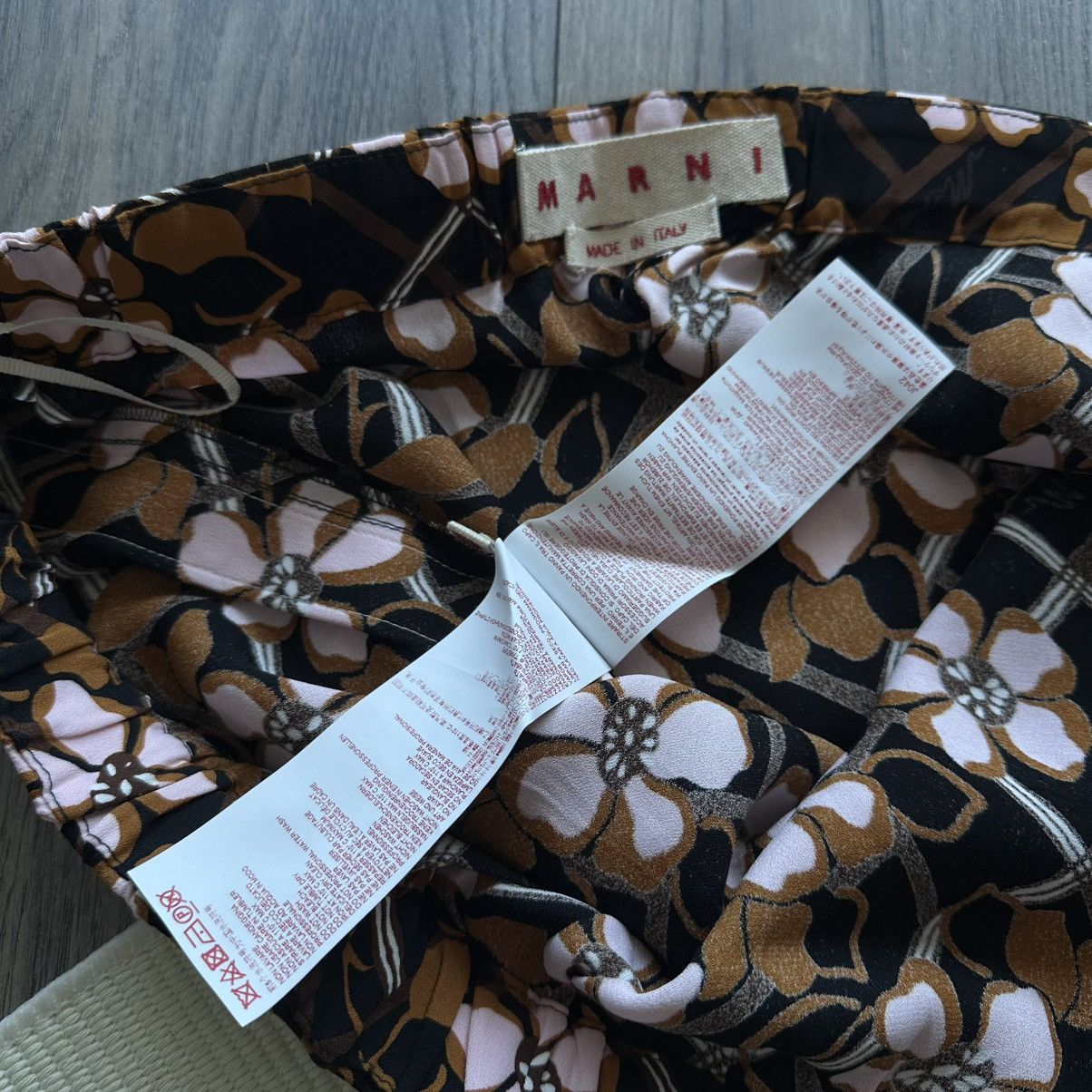 MARNI Floral Print Wide Leg Pants