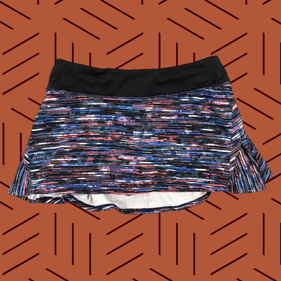 Lululemon Lululemon Play Off The Pleats Skirt Skort Women Size 10/12 Hinshu Alpine Running Multicolor Geometric Pattern Athletic Activewear Casual Womens Size 32" / US 10 / IT 46 - 1 Thumbnail