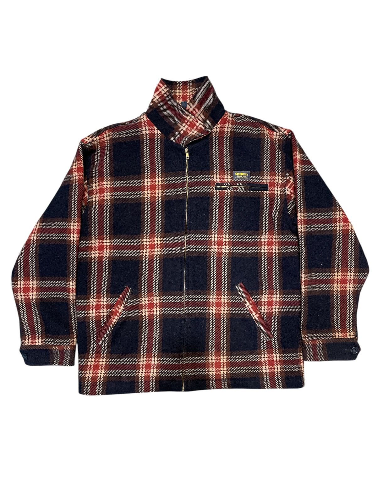 Oshkosh Vintage OshKosh Zip Up Checkered Shadow Wool Flannel Jacket Size US L / EU 52-54 / 3 - 1 Thumbnail